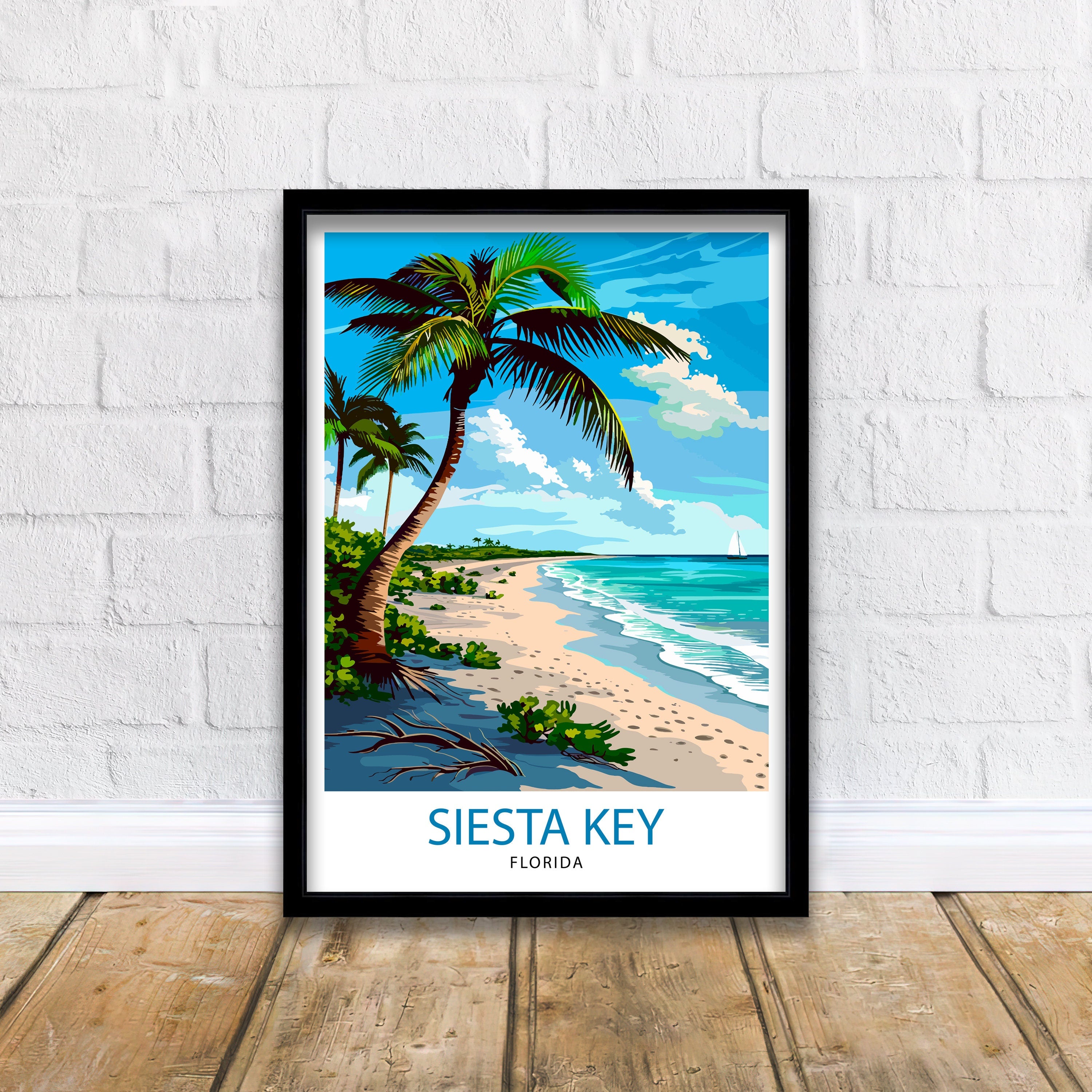 Siesta Key Florida Travel Print Wall Decor Wall Art Siesta Key Wall Hanging Home Décor Siesta Key Gift Art Lovers Florida Art Lover Gift