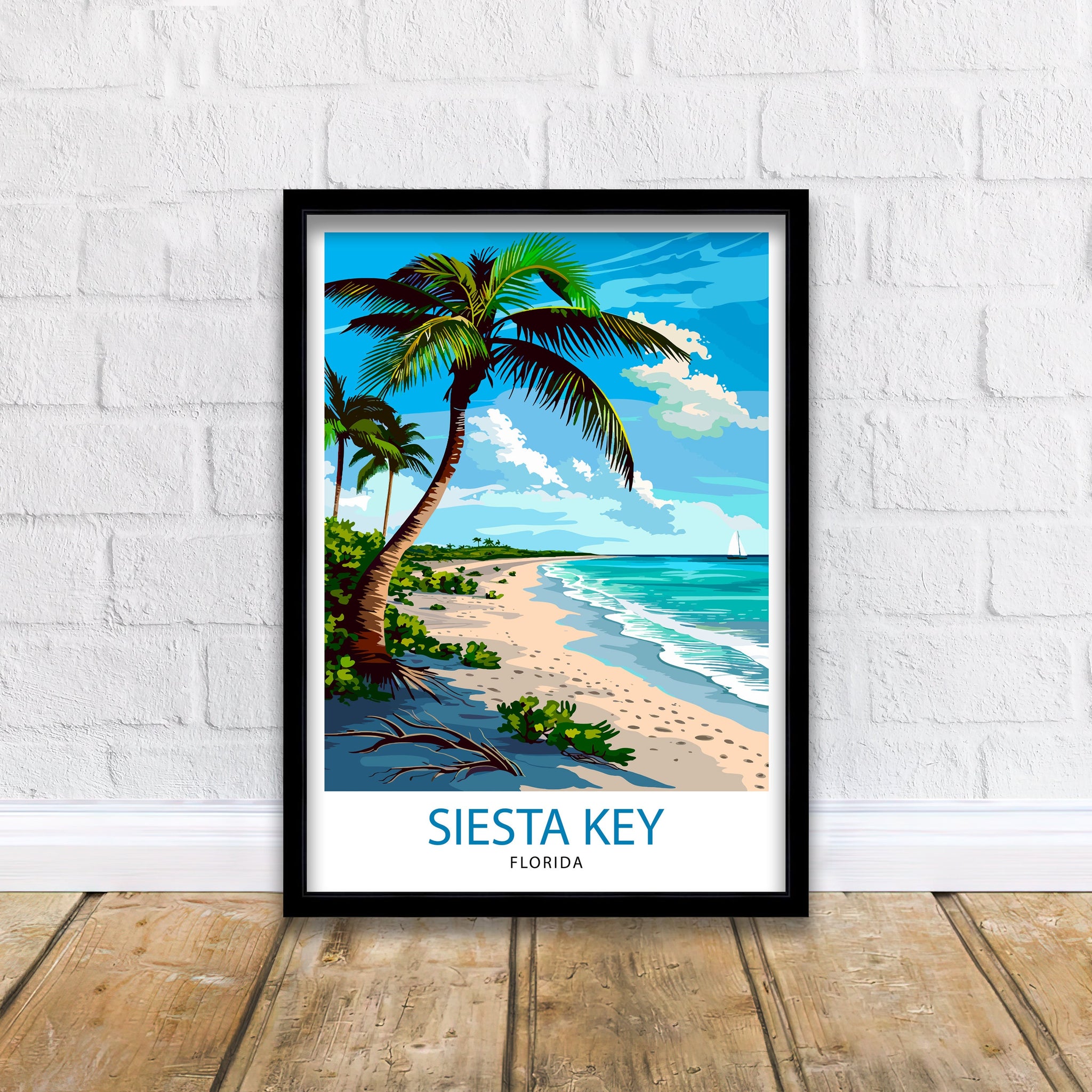 Siesta Key Florida Travel Print Wall Decor Wall Art Siesta Key Wall Hanging Home Décor Siesta Key Gift Art Lovers Florida Art Lover Gift