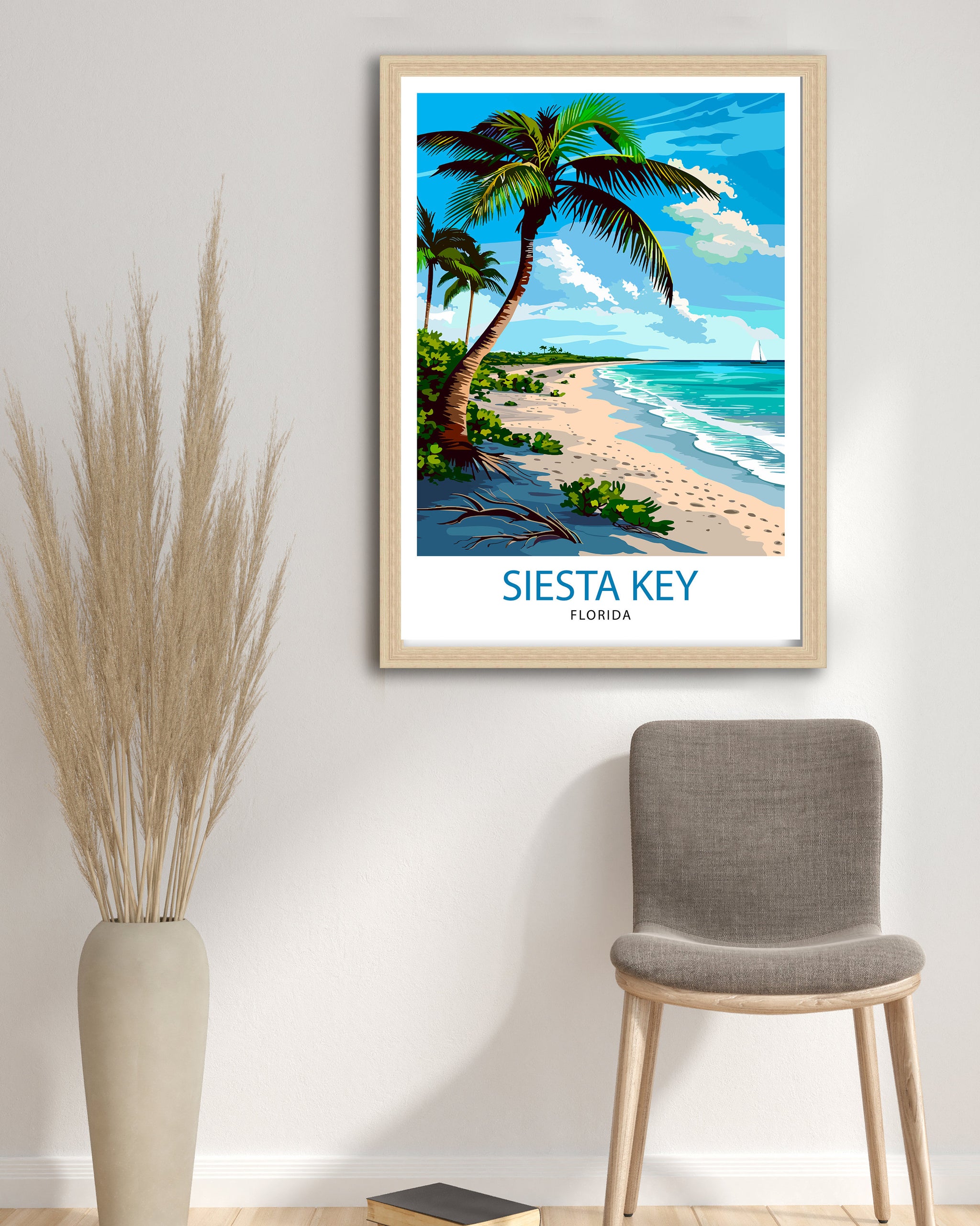 Siesta Key Florida Travel Print Wall Decor Wall Art Siesta Key Wall Hanging Home Décor Siesta Key Gift Art Lovers Florida Art Lover Gift