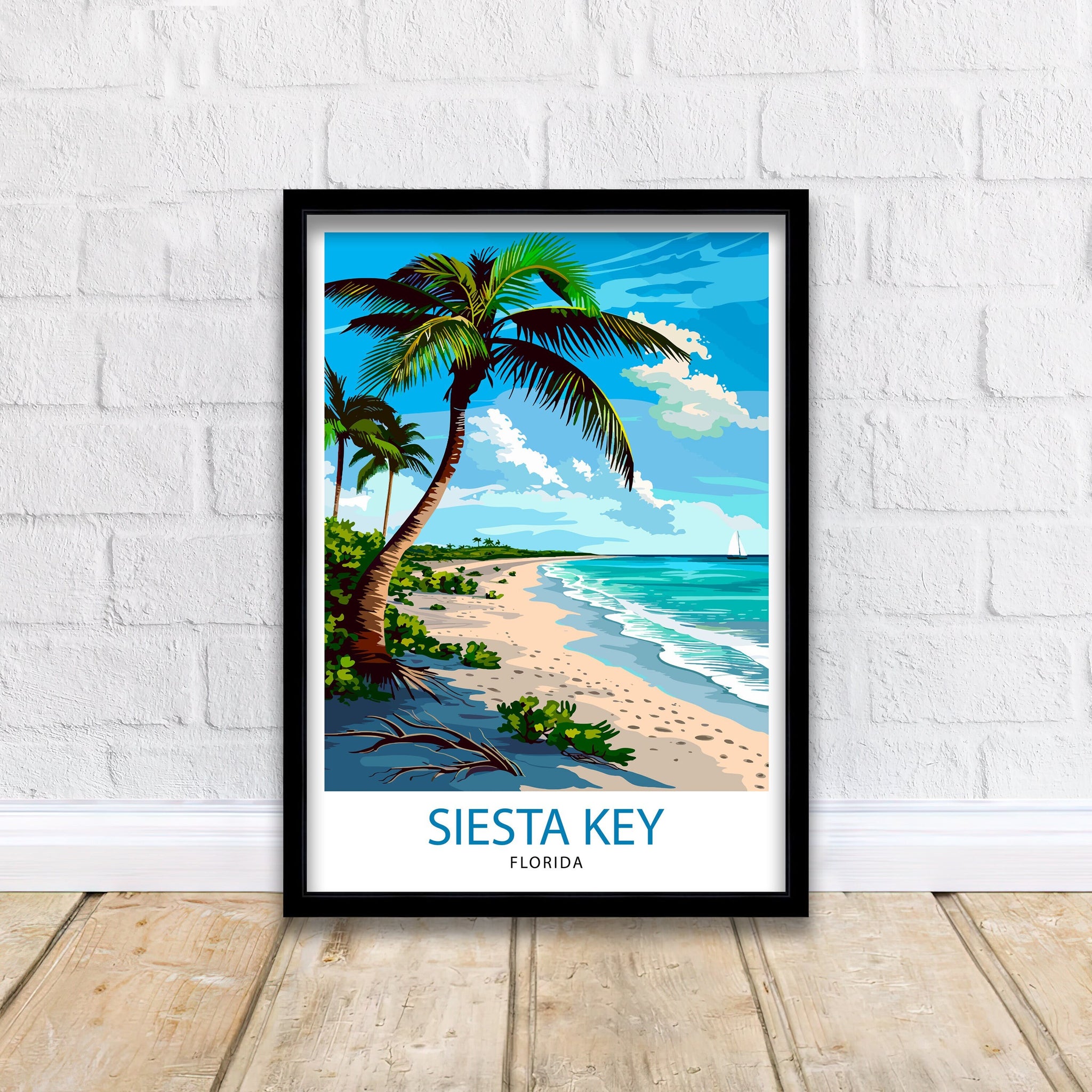 Siesta Key Florida Travel Print Wall Decor Wall Art Siesta Key Wall Hanging Home Décor Siesta Key Gift Art Lovers Florida Art Lover Gift