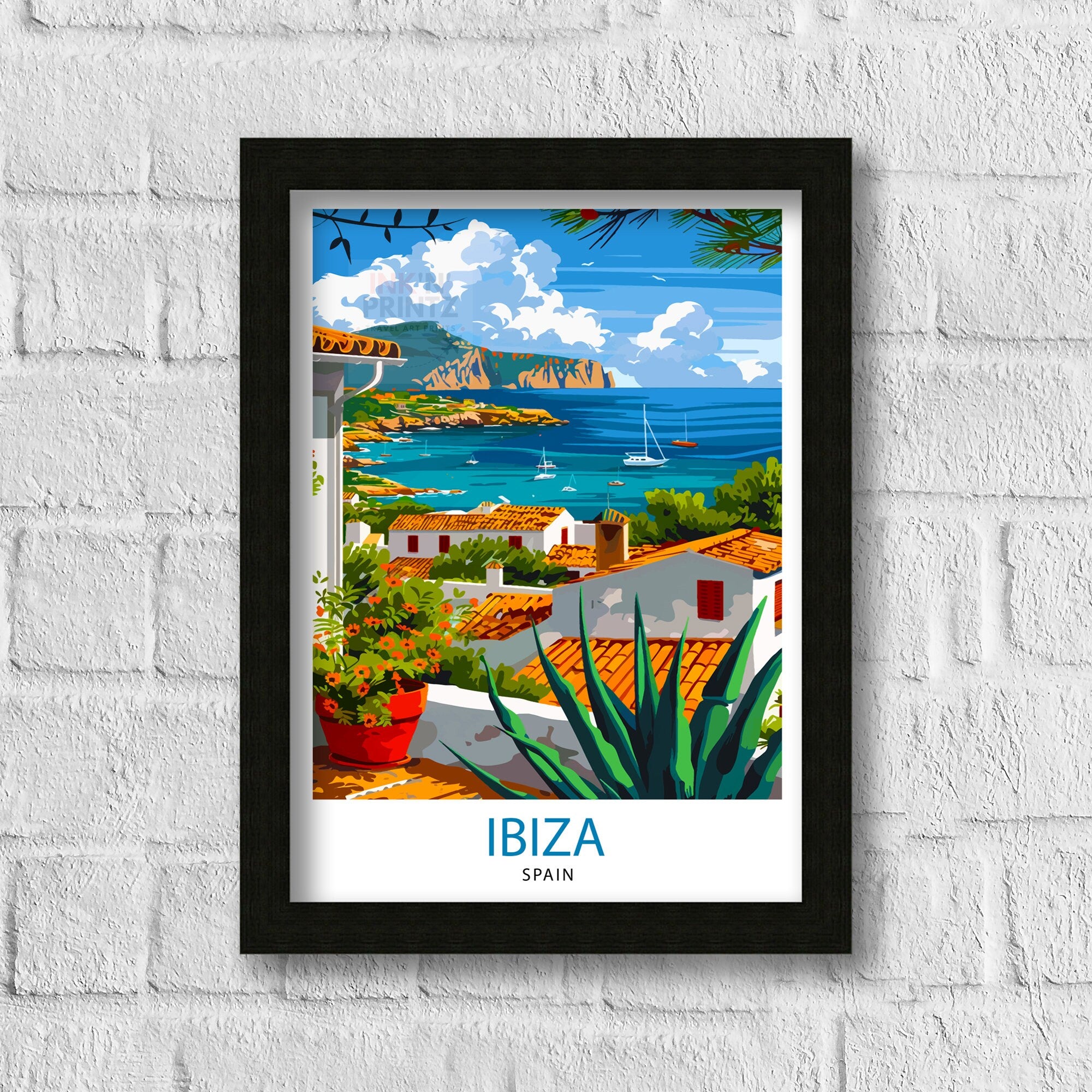 Ibiza Travel Print Ibiza Wall Art Ibiza Home Decor Ibiza Illustration Travel Poster Gift For Ibiza Lovers Spain Travel Print