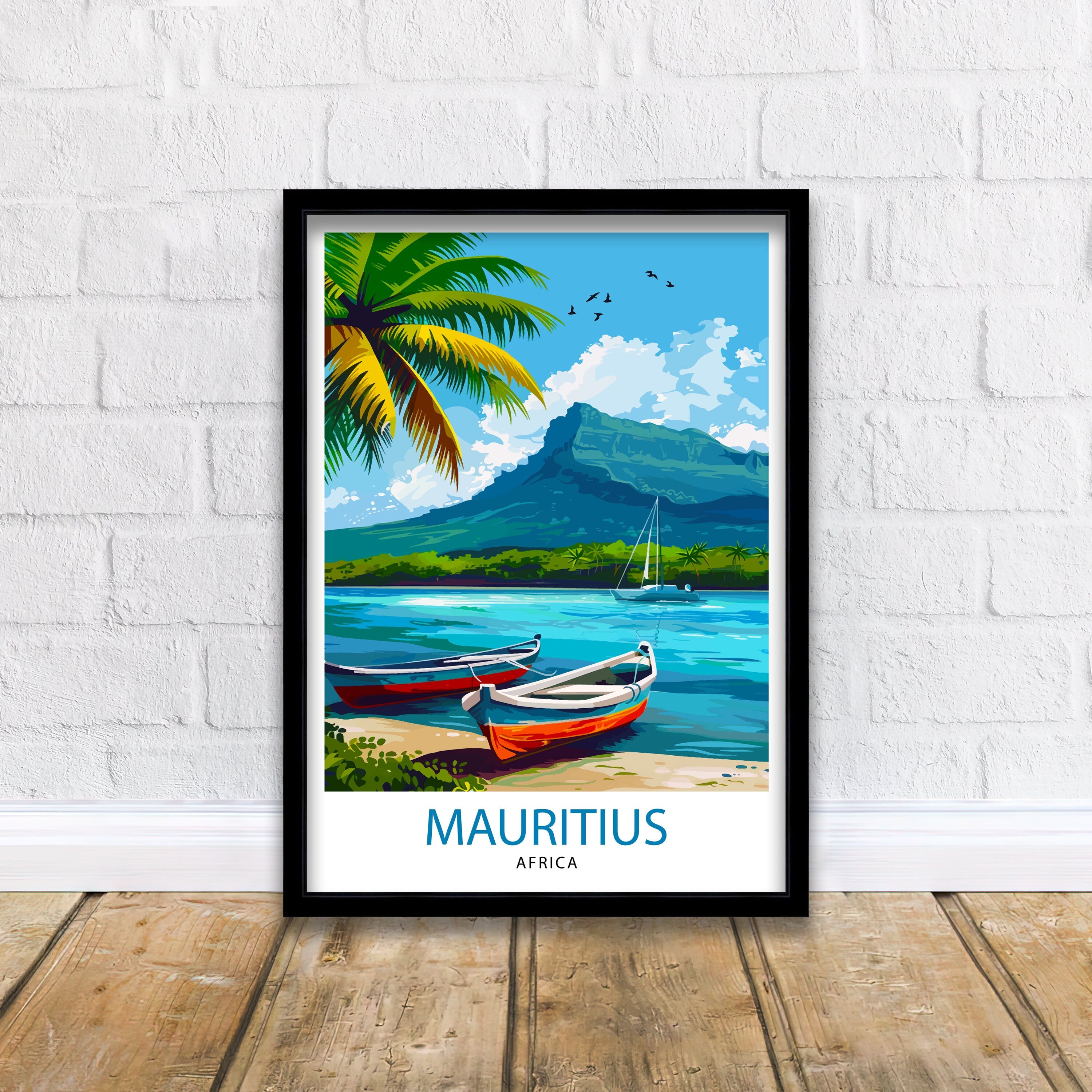 Mauritius Travel Print Mauritius Poster | Mauritius | Mauritius Wall Art | Travel Print | Travel Poster | Mauritius Art | Mauritius Travel