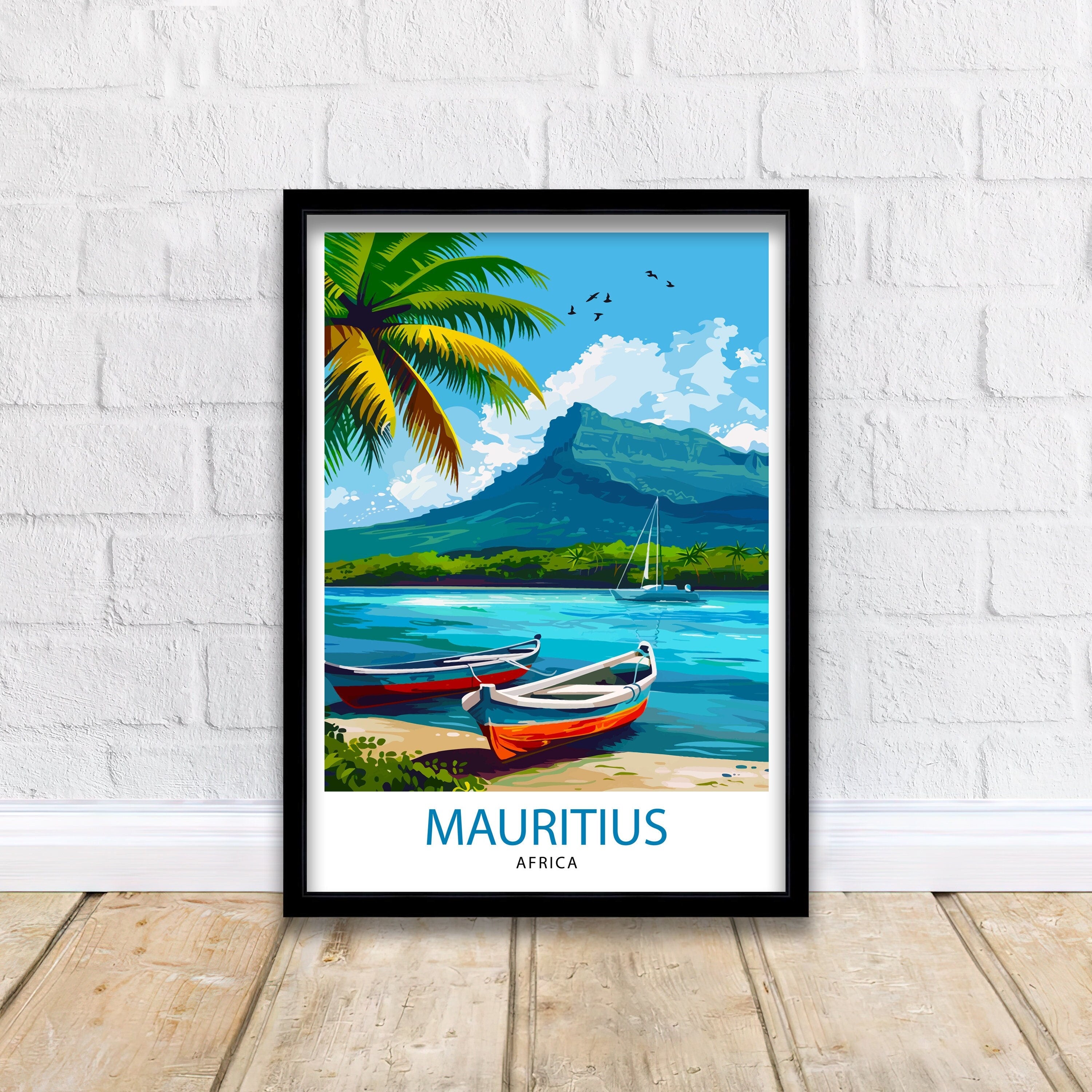 Mauritius Travel Print Mauritius Poster | Mauritius | Mauritius Wall Art | Travel Print | Travel Poster | Mauritius Art | Mauritius Travel