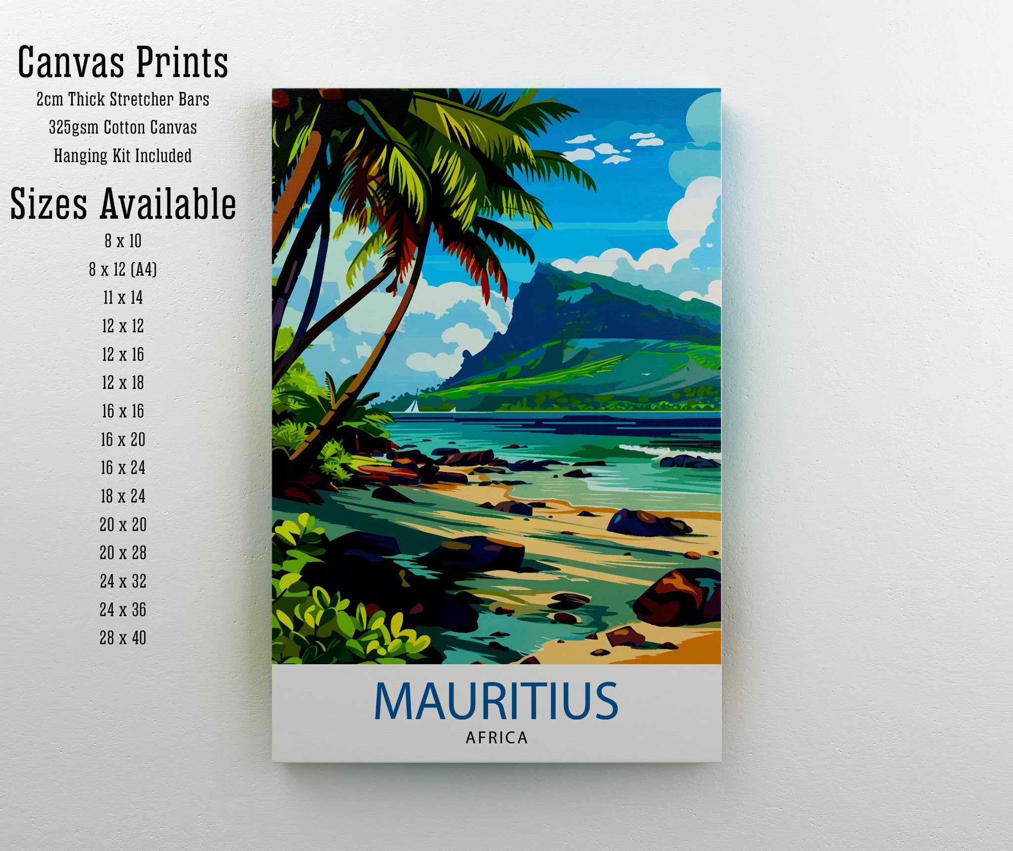 Mauritius Travel Print Mauritius Poster | Mauritius | Mauritius Wall Art | Travel Print | Travel Poster | Mauritius Art | Mauritius Travel