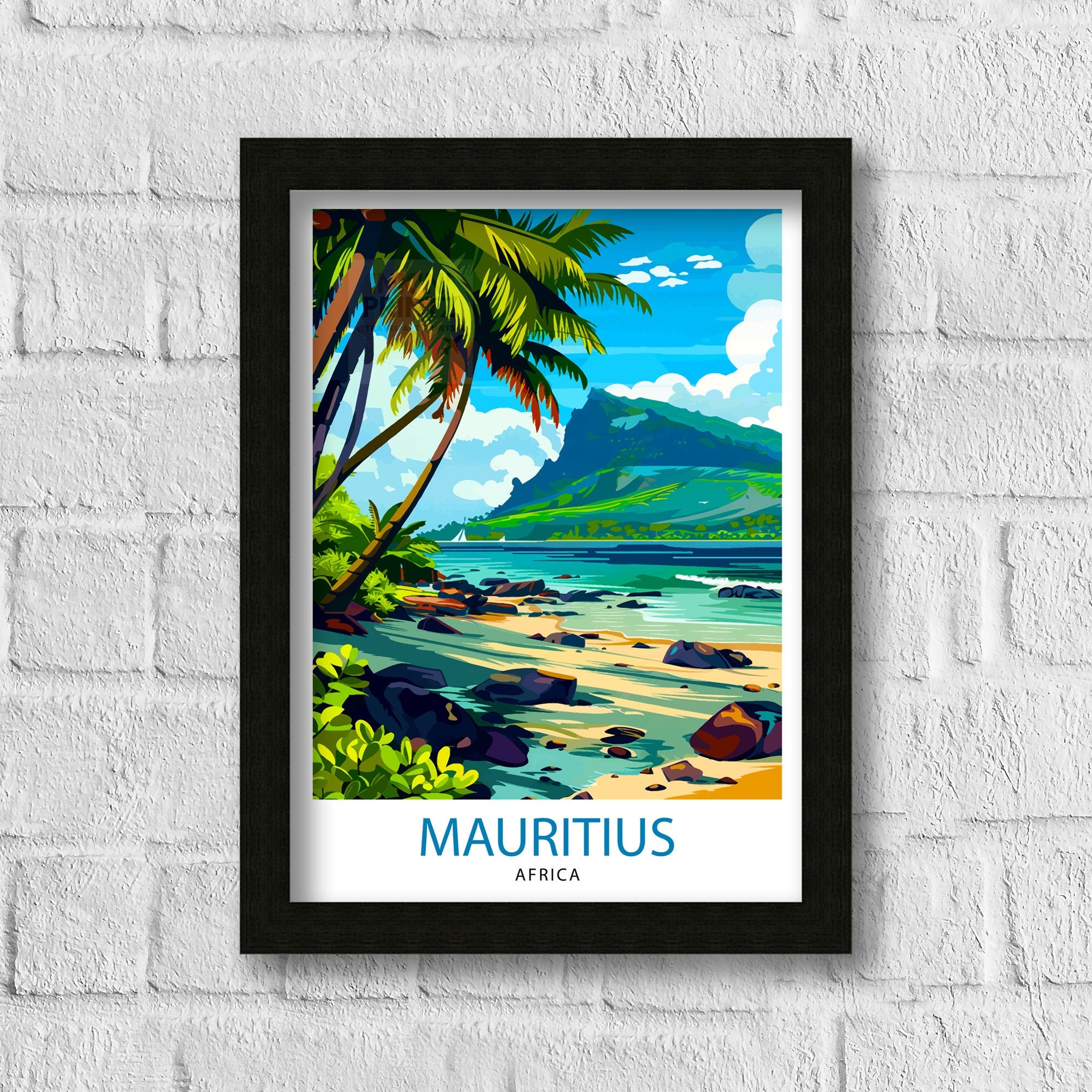 Mauritius Travel Print Mauritius Poster | Mauritius | Mauritius Wall Art | Travel Print | Travel Poster | Mauritius Art | Mauritius Travel