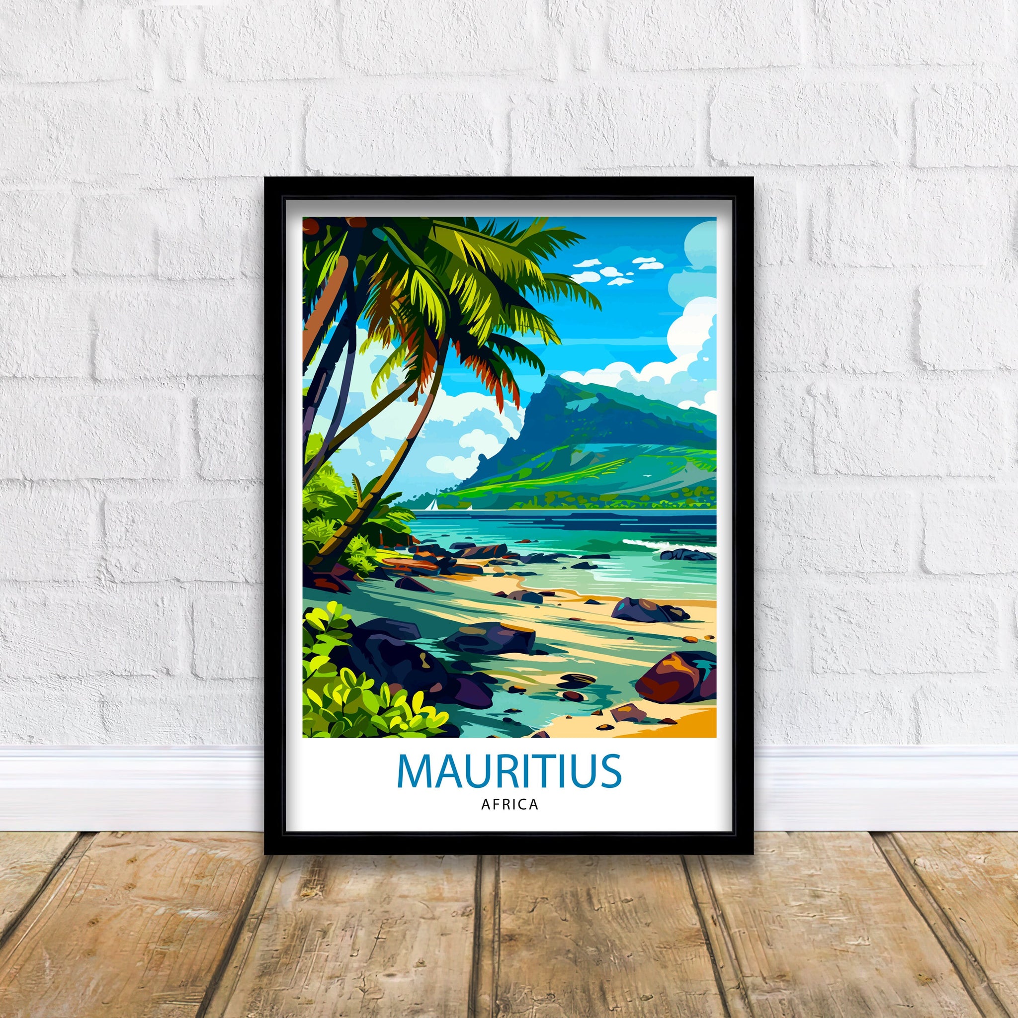 Mauritius Travel Print Mauritius Poster | Mauritius | Mauritius Wall Art | Travel Print | Travel Poster | Mauritius Art | Mauritius Travel