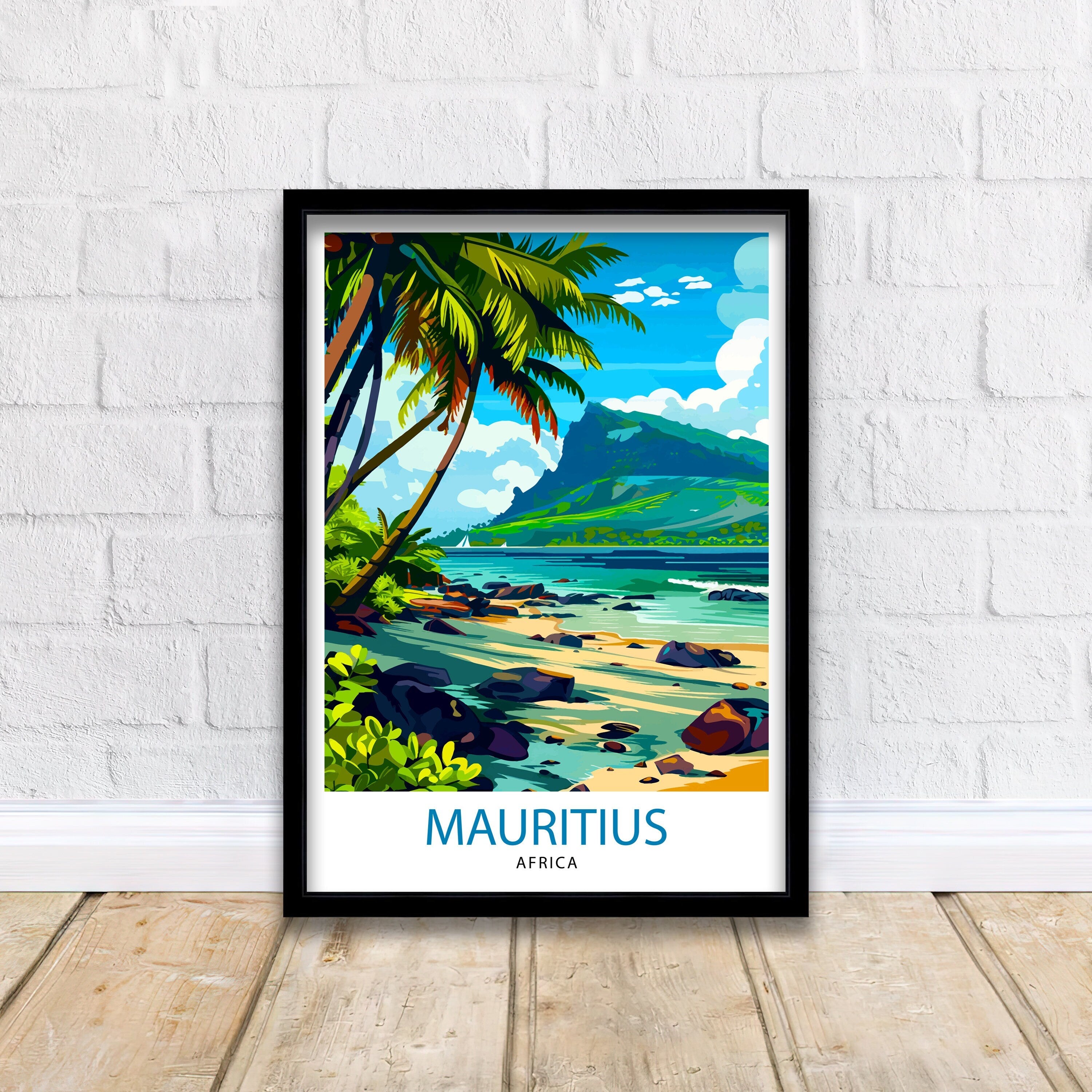 Mauritius Travel Print Mauritius Poster | Mauritius | Mauritius Wall Art | Travel Print | Travel Poster | Mauritius Art | Mauritius Travel