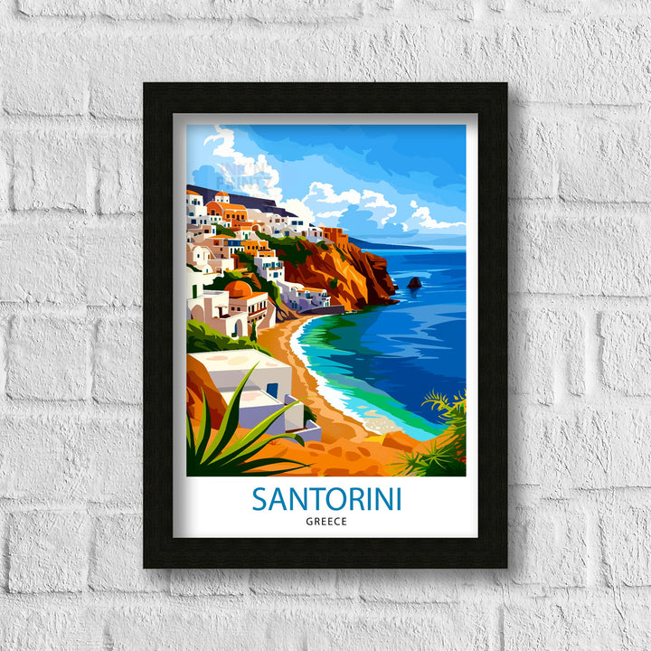 Santorini Greece Travel Poster Santorini