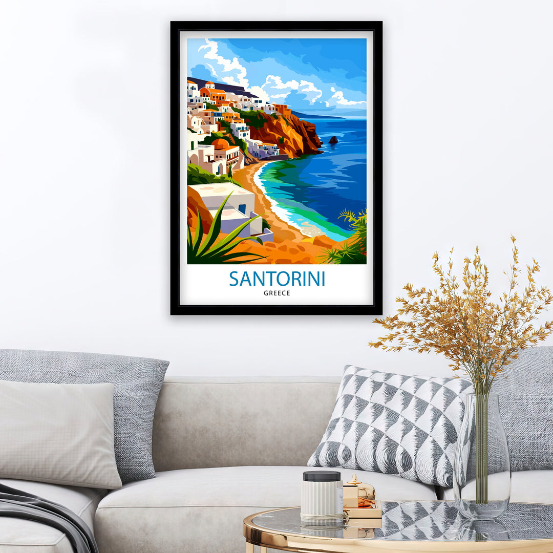 Santorini Greece Travel Poster Santorini