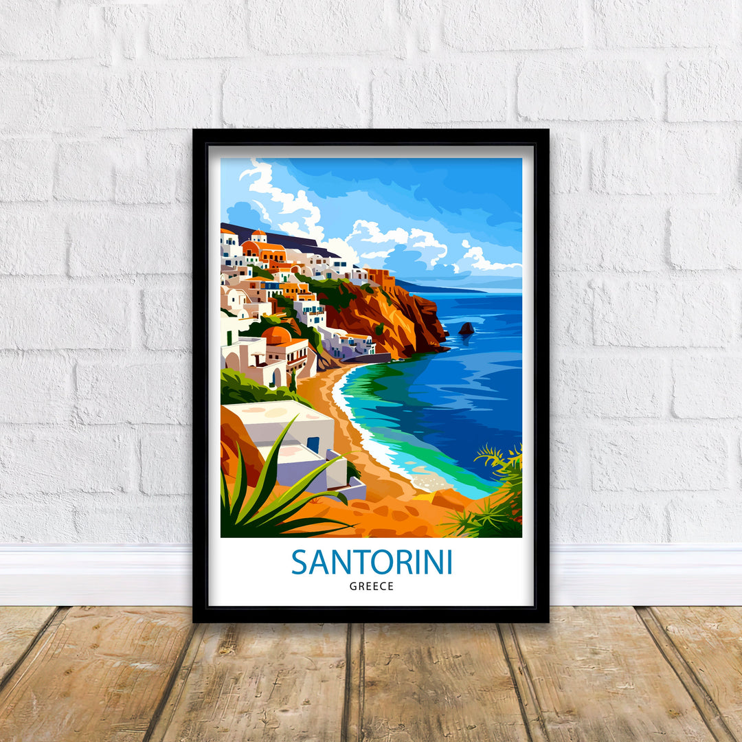 Santorini Greece Travel Poster Santorini