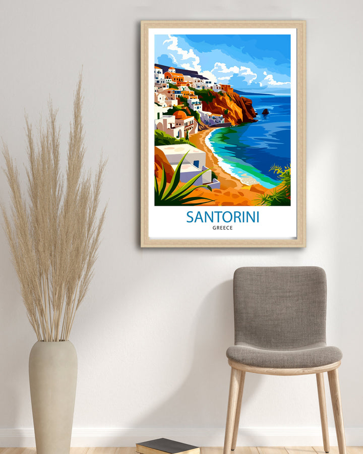 Santorini Greece Travel Poster Santorini