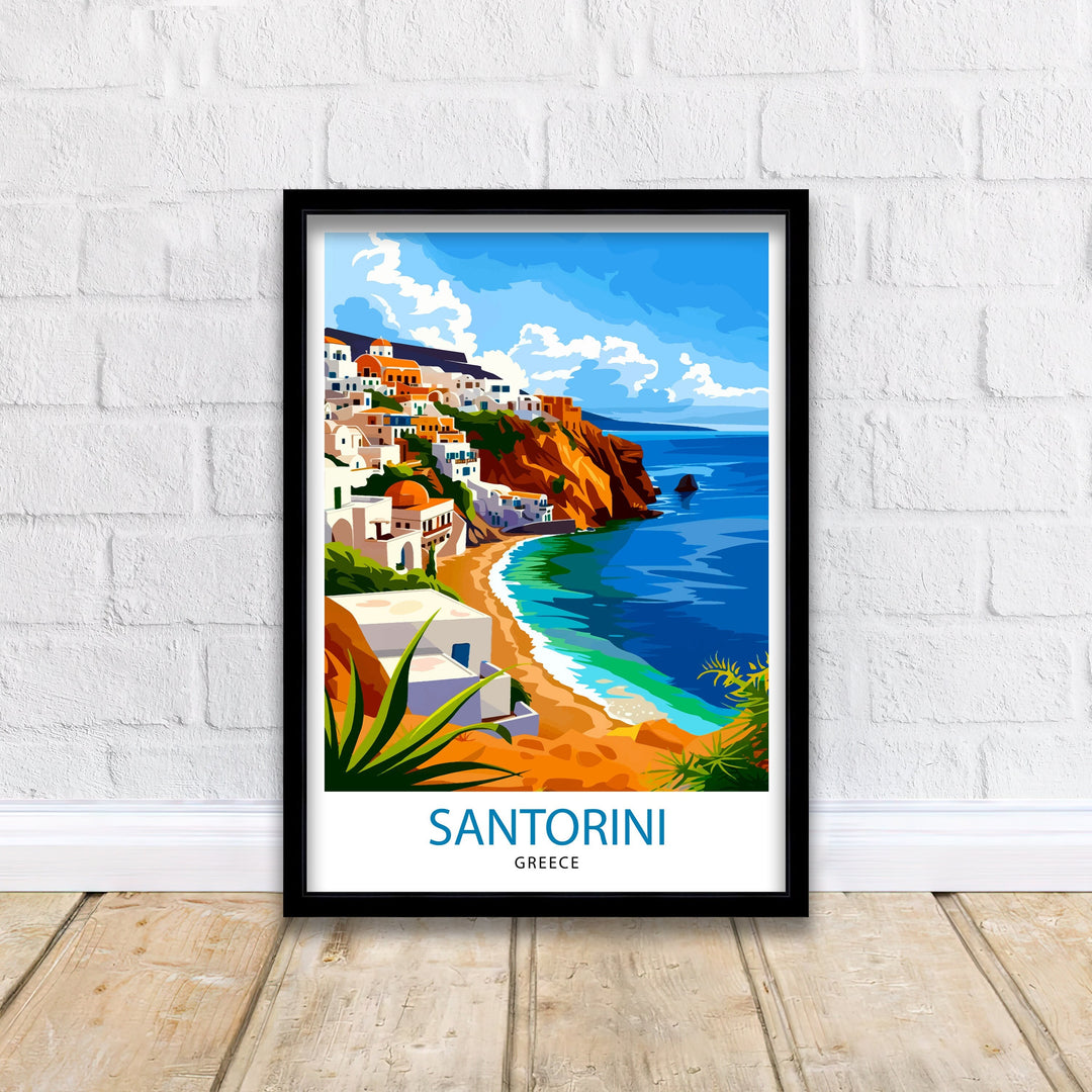 Santorini Greece Travel Poster Santorini