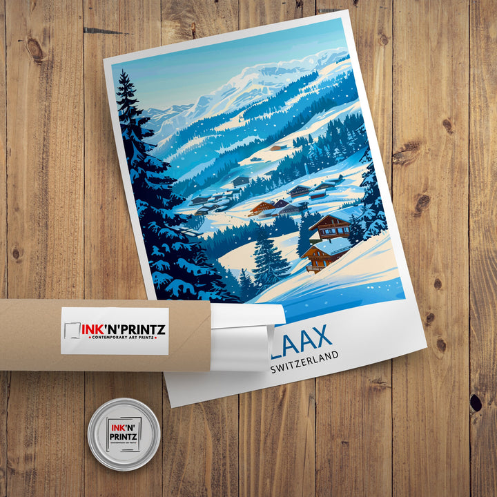 Laax Switzerland Ski Resort Travel Print