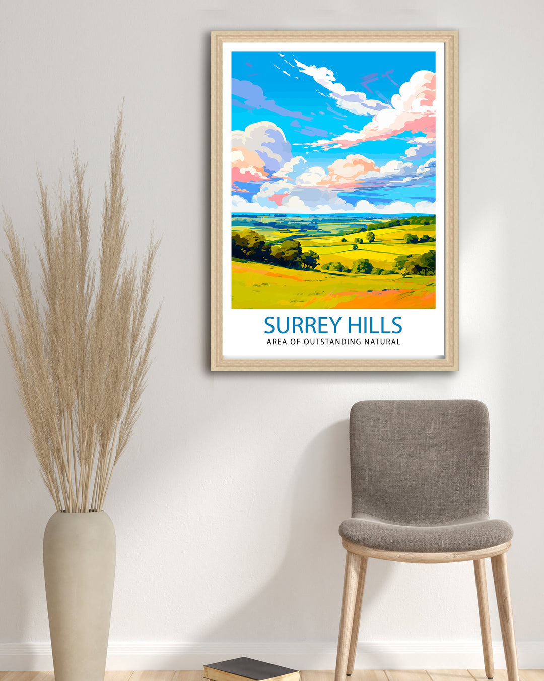 Surrey Hills Travel Poster Wall Art Surrey Hills Wall Hanging Home Décor Surrey Hills Gift Art Lovers England Art Lover Gift Poster Art