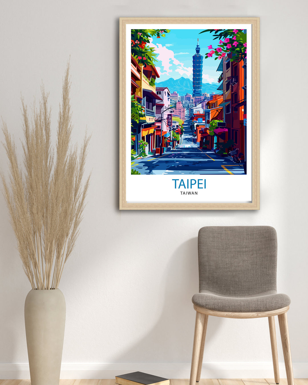 Taipei City Taiwan Travel Print Wall Art Taipei City Wall Hanging Home Décor Taipei City Gift Art Lovers Taiwan Art Lover Gift Print Art