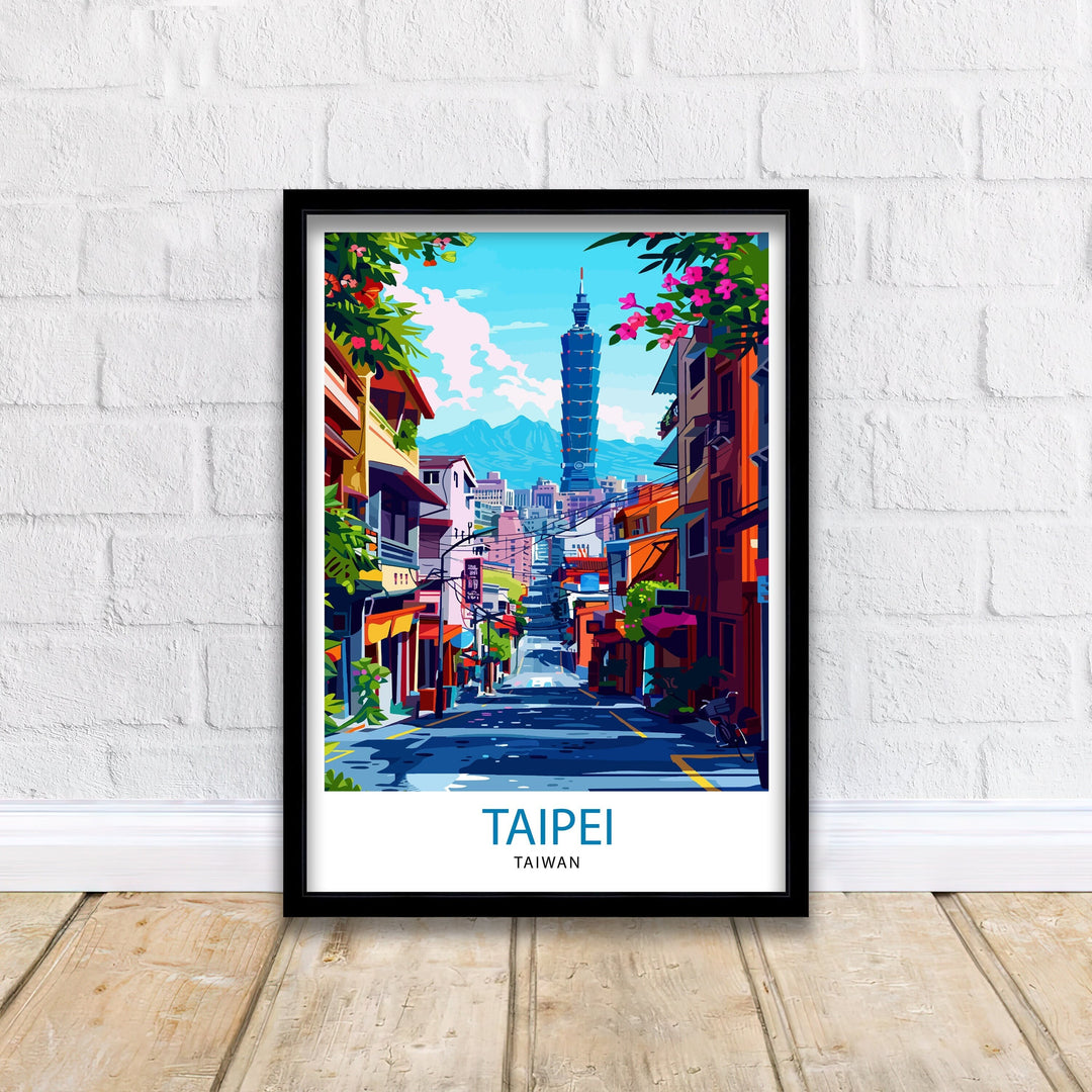 Taipei City Taiwan Travel Poster Wall Art Taipei City Wall Hanging Home Décor Taipei City Gift Art Lovers Taiwan Art Lover Gift Poster Art