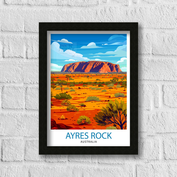 Ayers Rock Australia Travel Print Wall Art Uluru Wall Hanging Home Décor Uluru Gift Art Lovers Australia Art Lover Gift Print Art