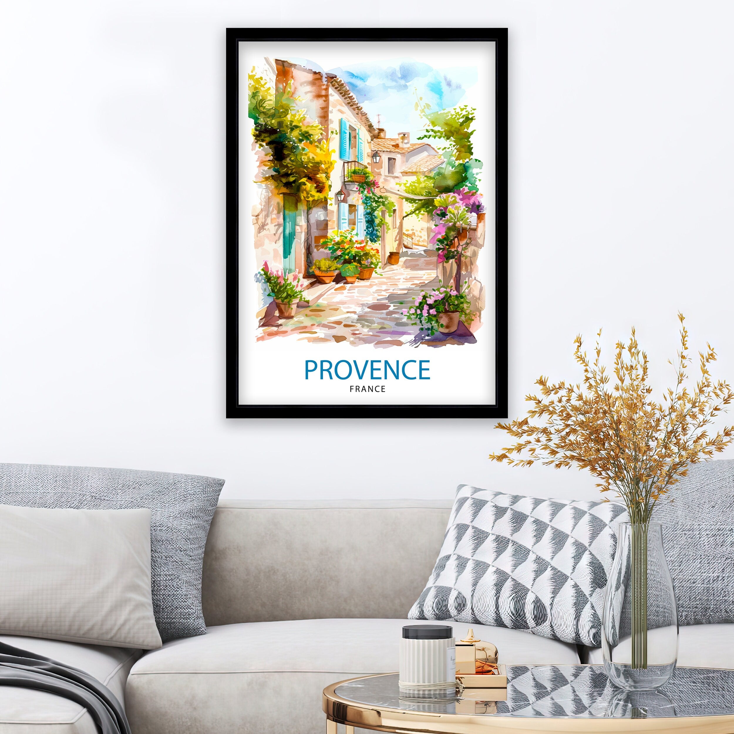Provence France Travel Print Provence Wall Decor Provence Home Living Decor Provence France Illustration Travel Poster Gift for Provence