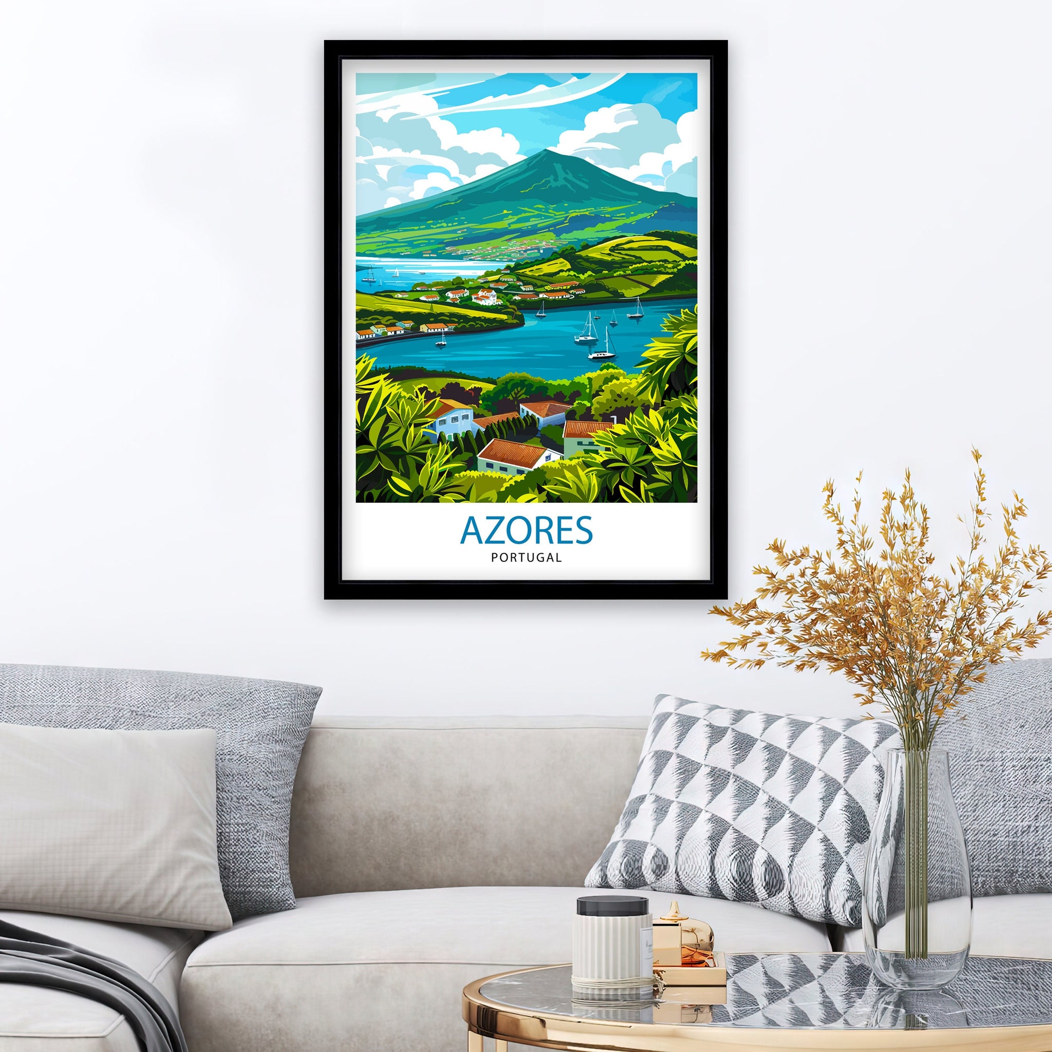 Azores Portugal Print Azores Decor Azores Poster Azores Art Azores Wall Art Gift for Nature Enthusiasts Azores Home Decor