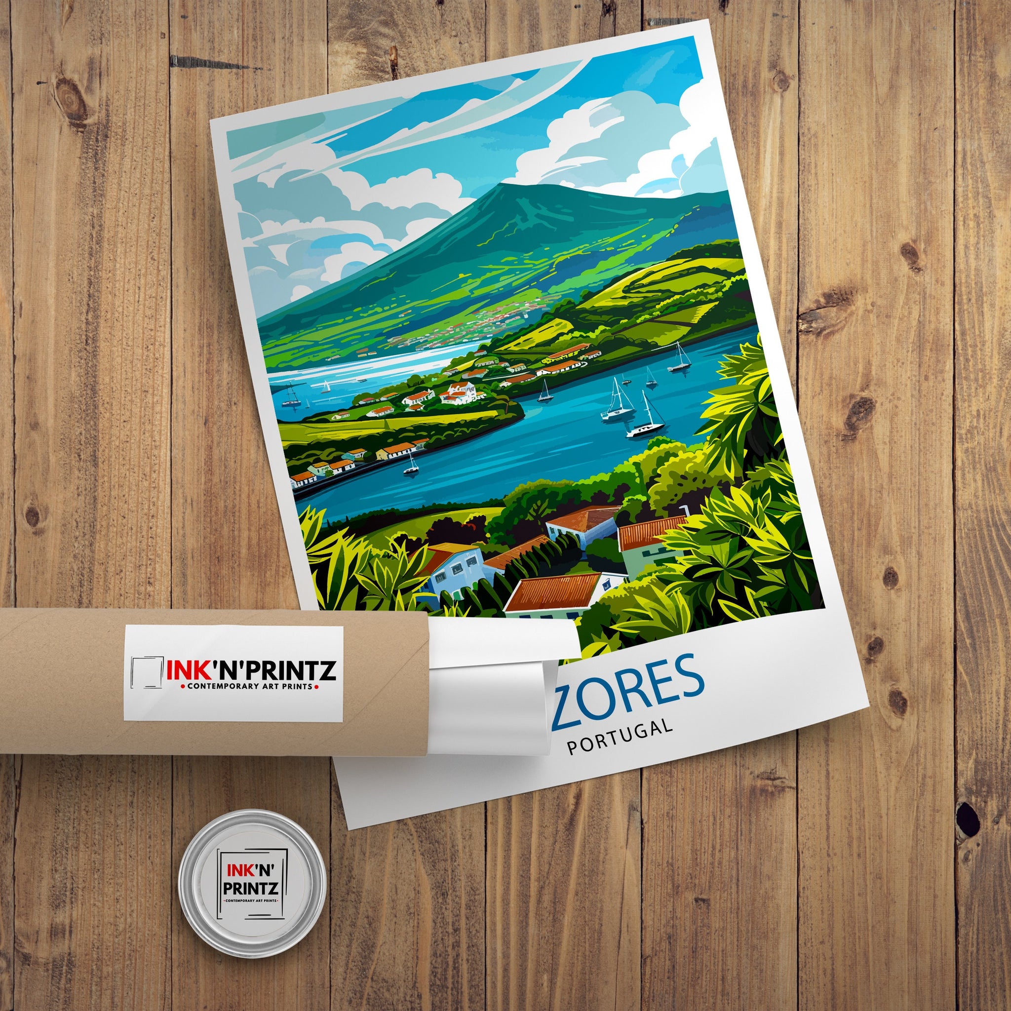 Azores Portugal Print Azores Decor Azores Poster Azores Art Azores Wall Art Gift for Nature Enthusiasts Azores Home Decor
