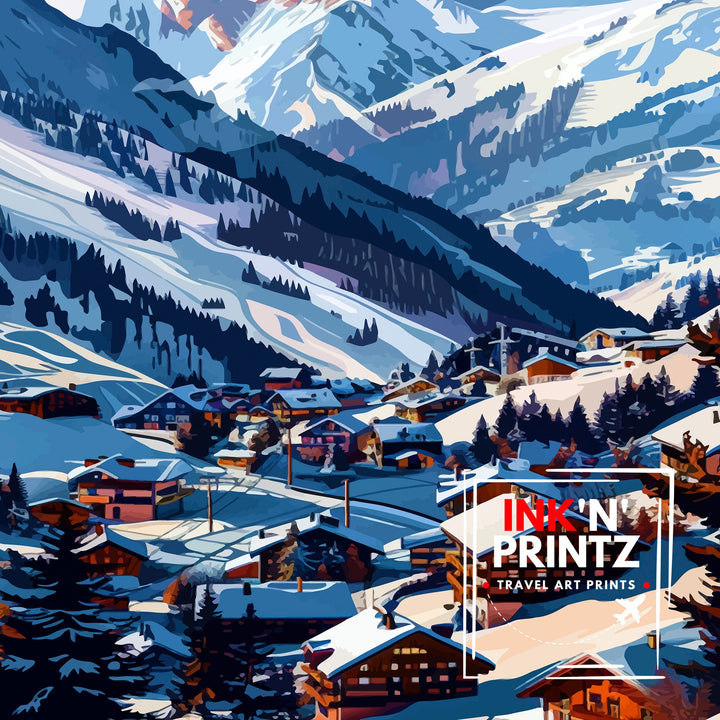 Les Deux Alpes Ski Resort Travel Poster