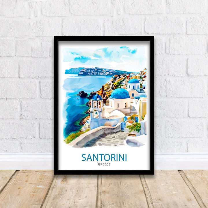 Santorini Greece Travel Poster Santorini