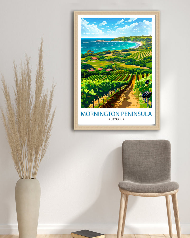 Mornington Peninsula Victoria Travel Print Wall Decor Art Mornington Peninsula Wall Hanging Home Décor Mornington Peninsula Gift Art Lovers