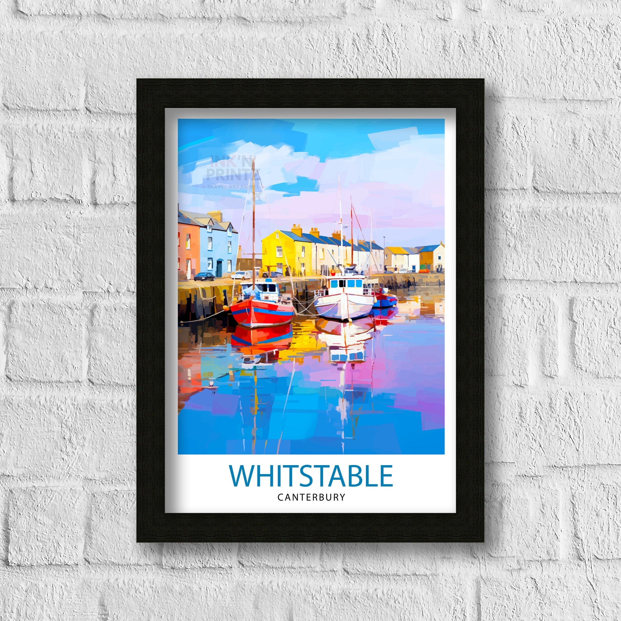 Whitstable Canterbury Travel Print Wall Art Whitstable Wall Hanging Home Décor Whitstable Gift Art Lovers UK Art Lover Gift Print Art