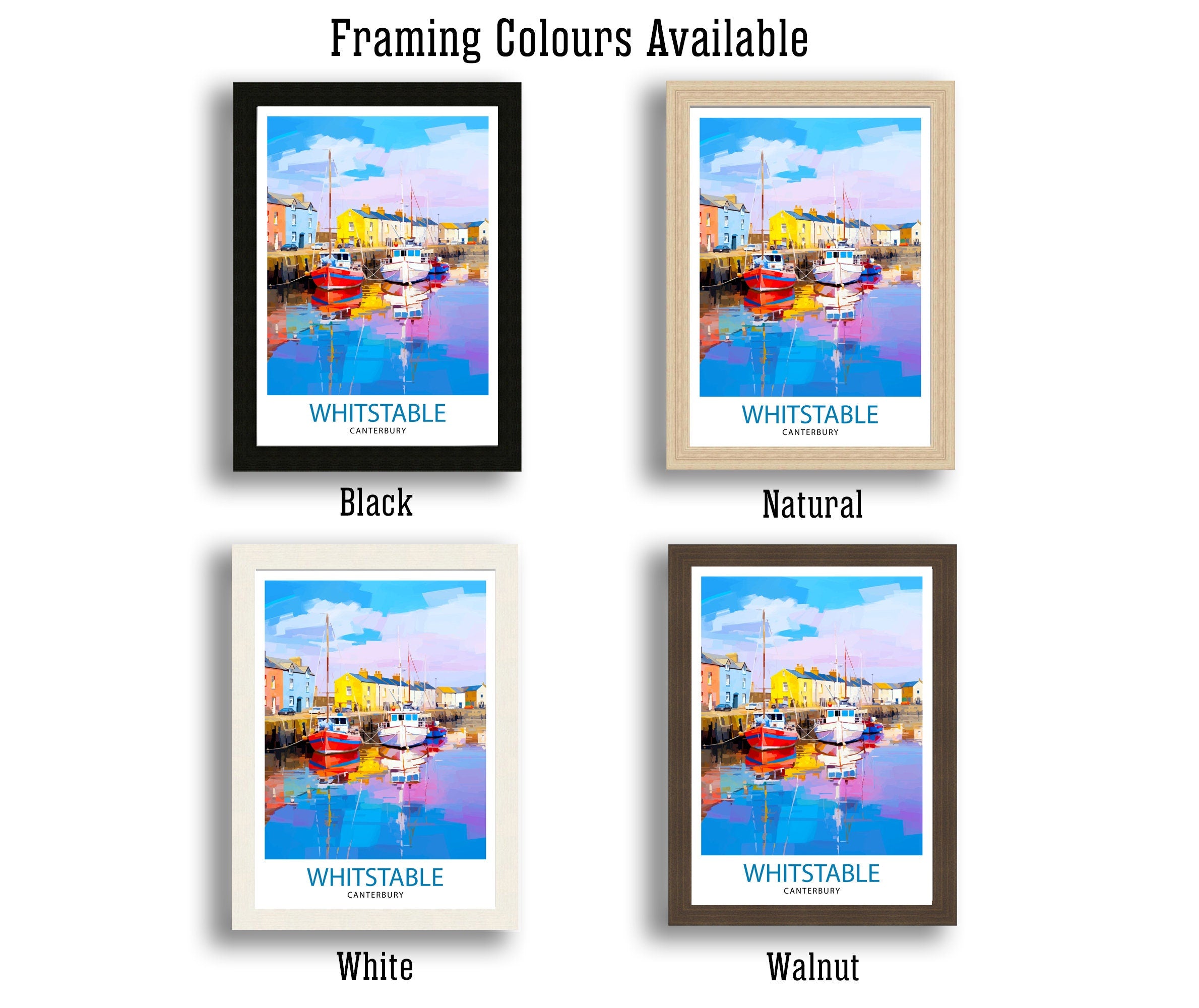 Whitstable Canterbury Travel Print Wall Art Whitstable Wall Hanging Home Décor Whitstable Gift Art Lovers UK Art Lover Gift Print Art