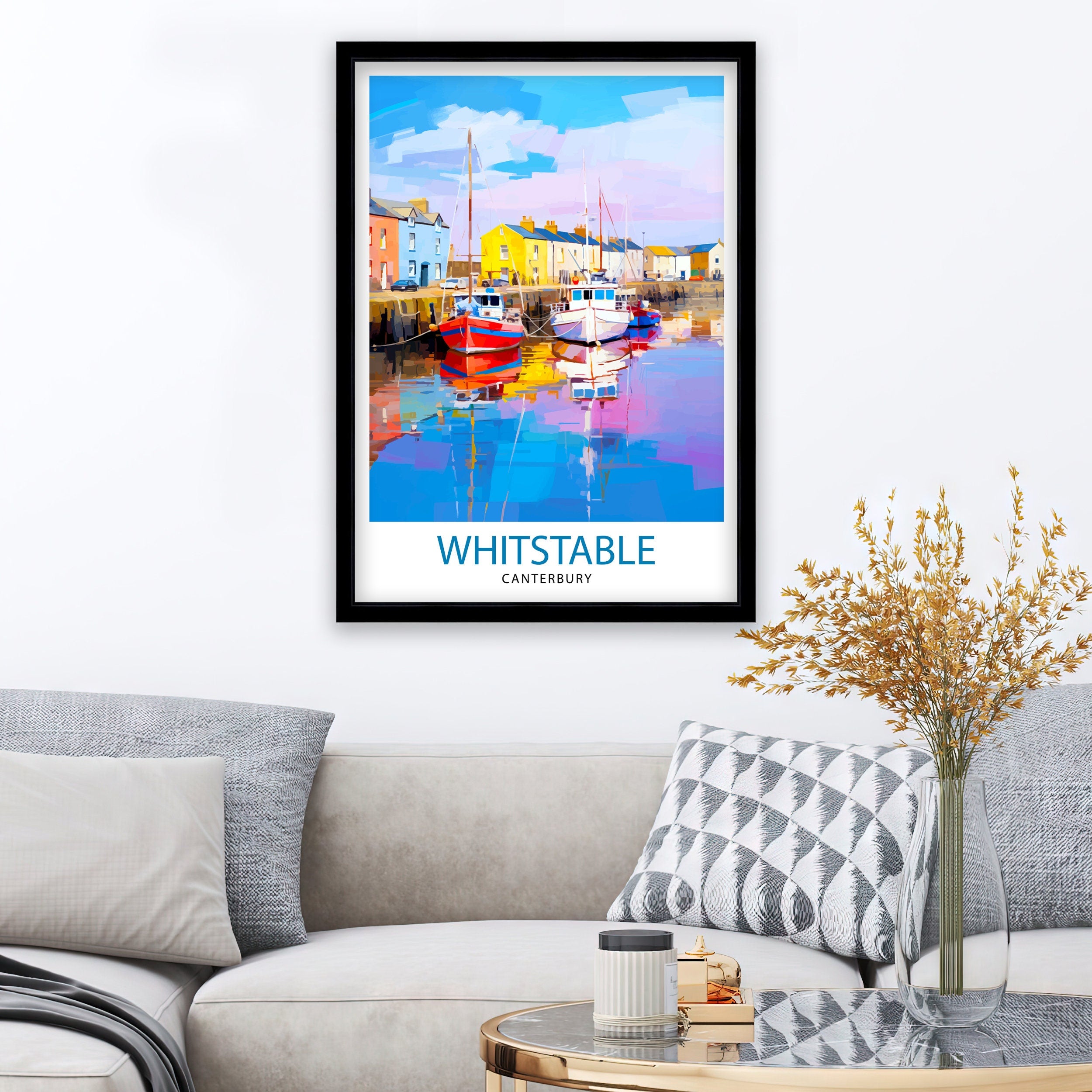 Whitstable Canterbury Travel Print Wall Art Whitstable Wall Hanging Home Décor Whitstable Gift Art Lovers UK Art Lover Gift Print Art