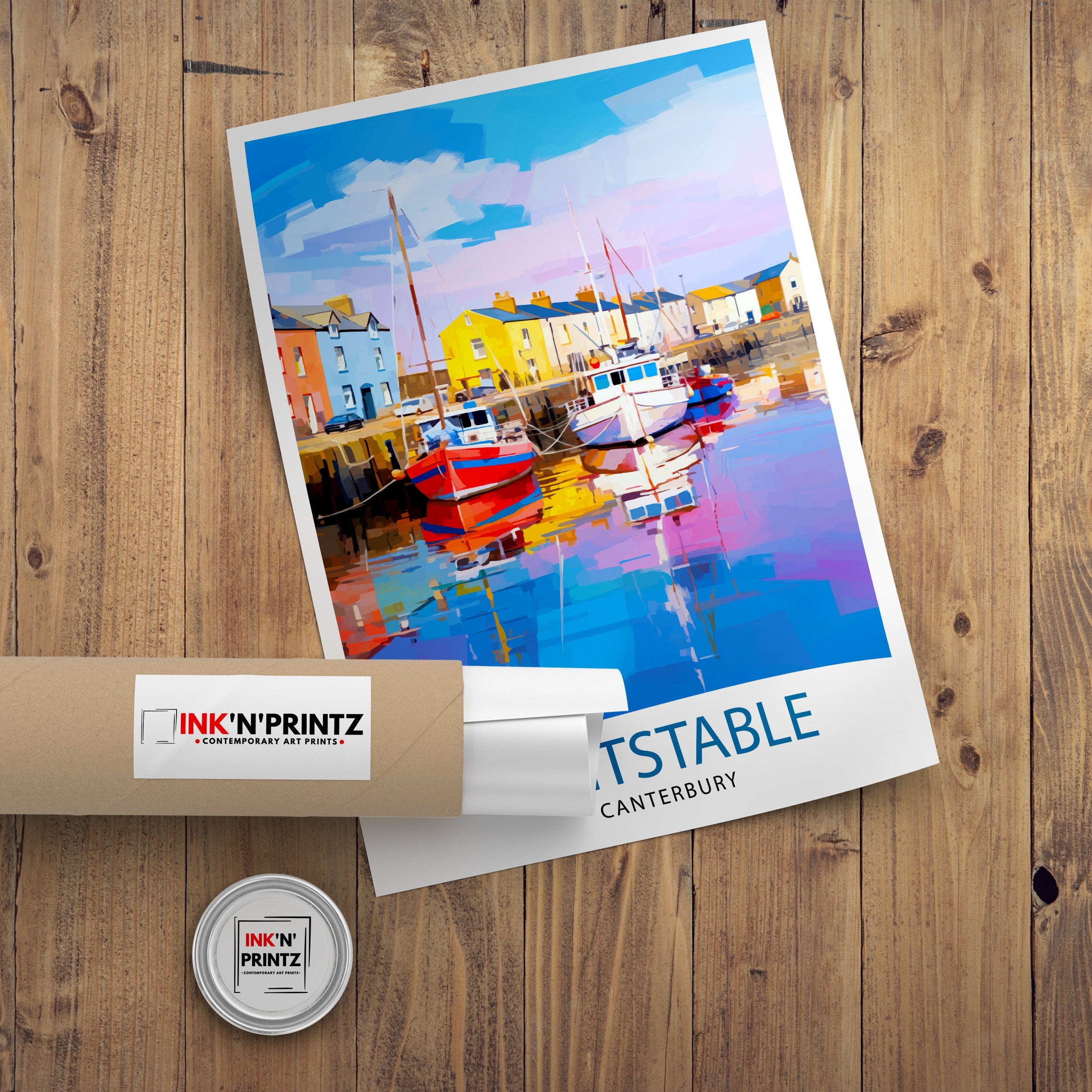 Whitstable Canterbury Travel Print Wall Art Whitstable Wall Hanging Home Décor Whitstable Gift Art Lovers UK Art Lover Gift Print Art