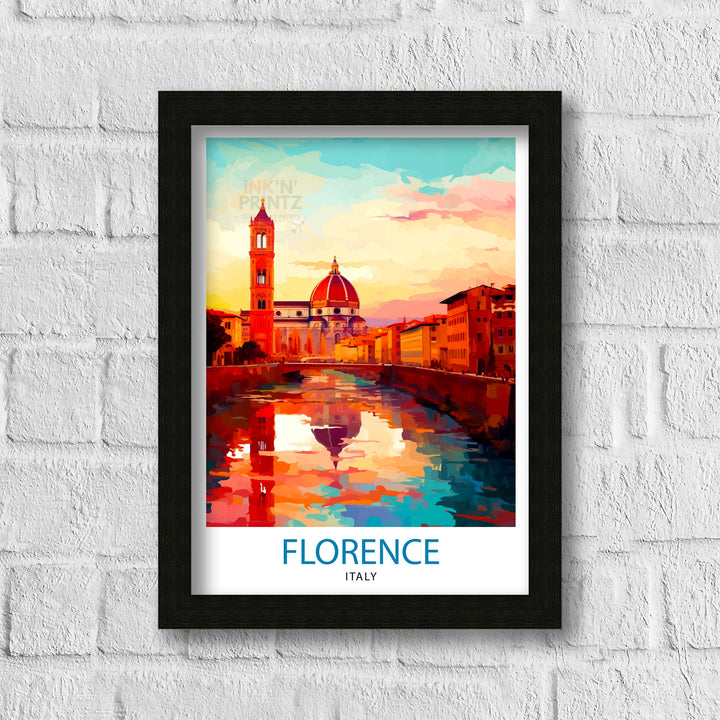 Florence Italy Travel Print Florence Wall Decor Florence Home Living Decor Florence Italy Illustration Travel Poster Gift for Florence