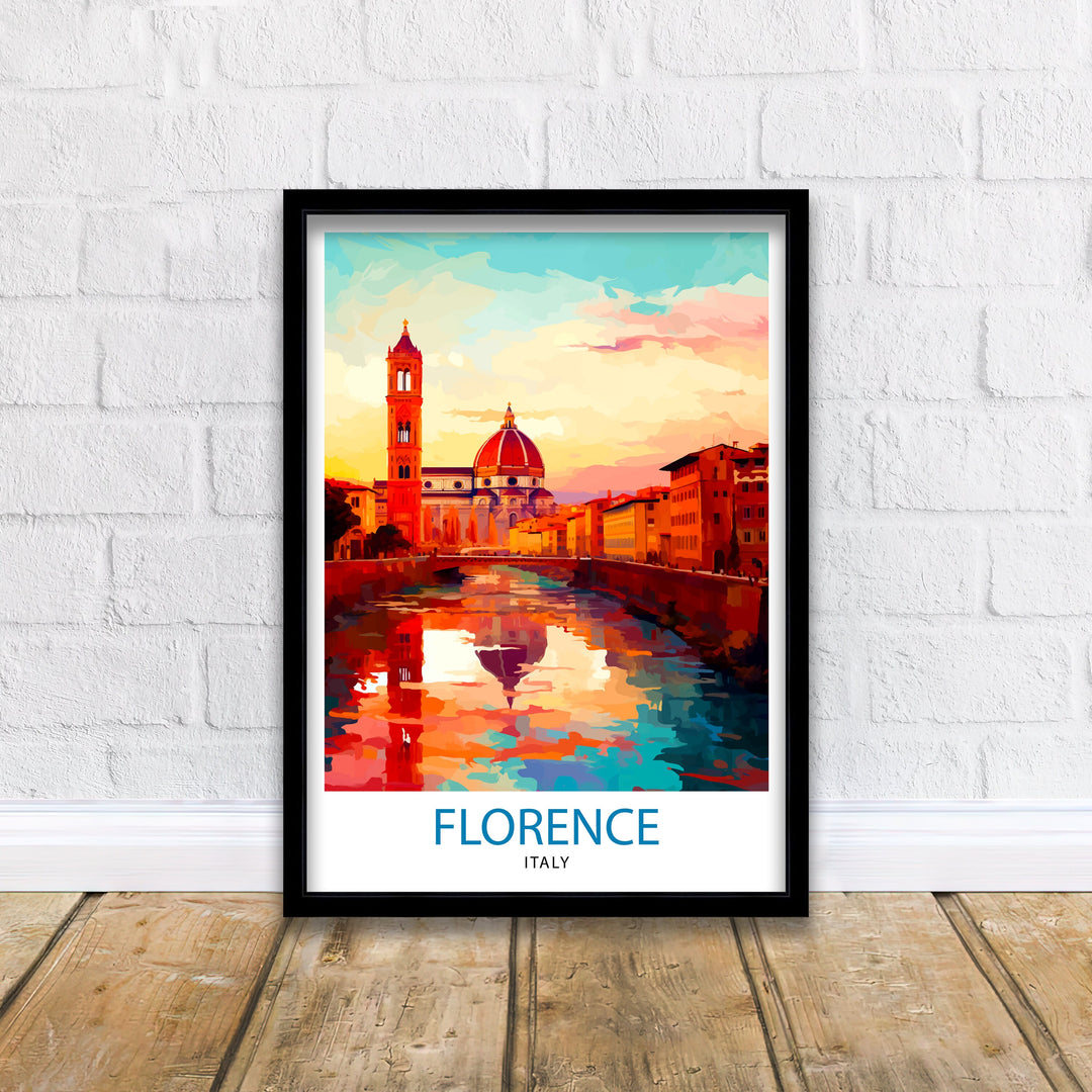 Florence Italy Travel Print Florence Wall Decor Florence Home Living Decor Florence Italy Illustration Travel Poster Gift for Florence