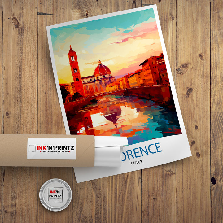 Florence Italy Travel Print Florence Wall Decor Florence Home Living Decor Florence Italy Illustration Travel Poster Gift for Florence