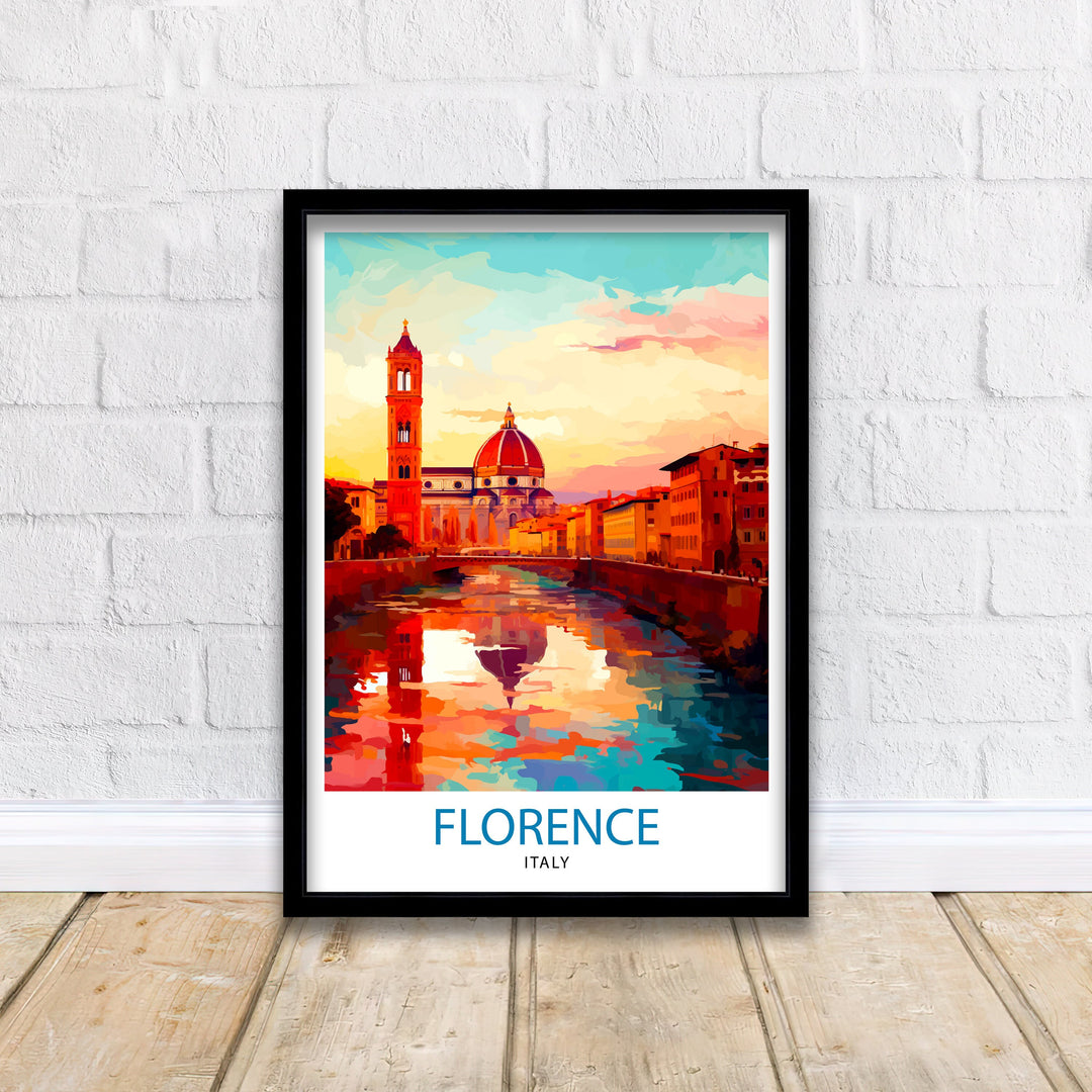 Florence Italy Travel Print Florence Wall Decor Florence Home Living Decor Florence Italy Illustration Travel Poster Gift for Florence