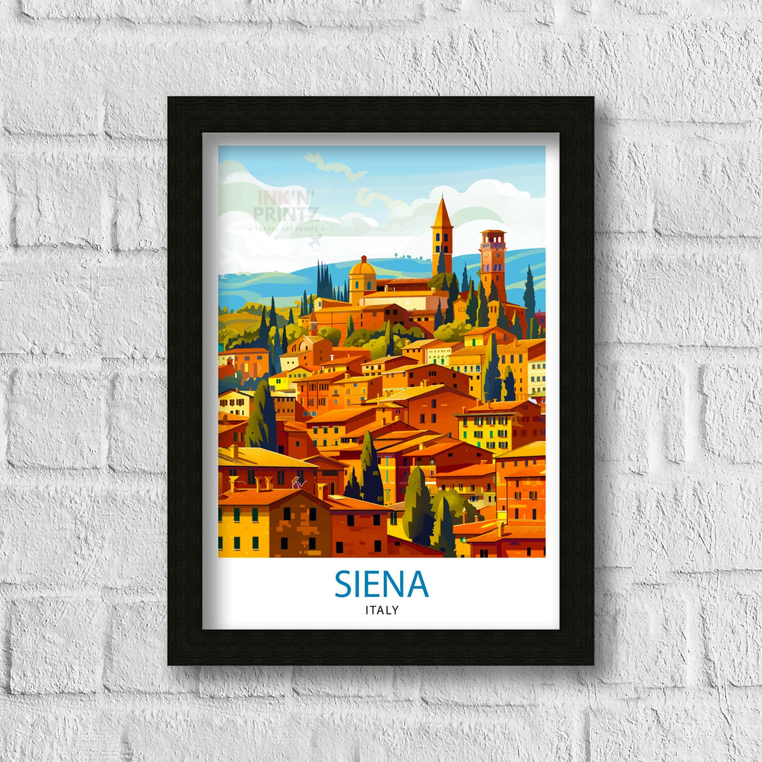 Siena Italy Travel Print Wall Decor Siena Wall Decor Siena Poster Tuscany Travel Prints Siena Art Print Siena Illustration Siena Wall