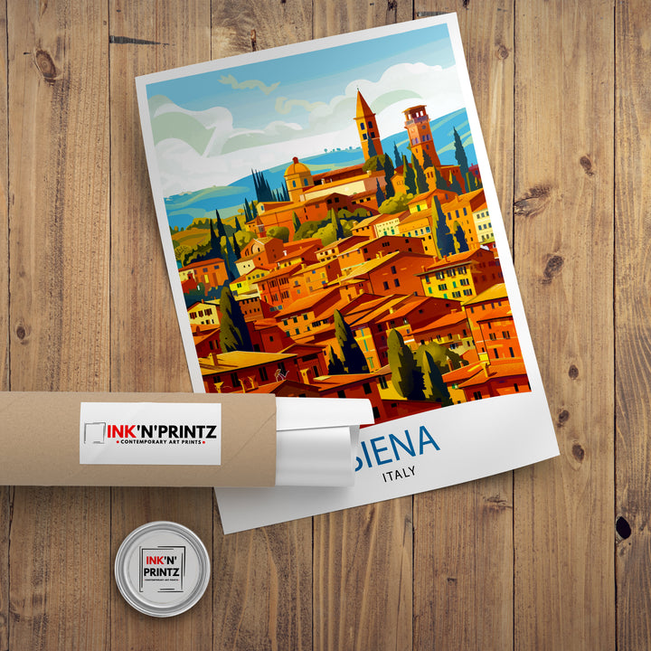 Siena Italy Travel Print Wall Decor Siena Wall Decor Siena Poster Tuscany Travel Prints Siena Art Print Siena Illustration Siena Wall