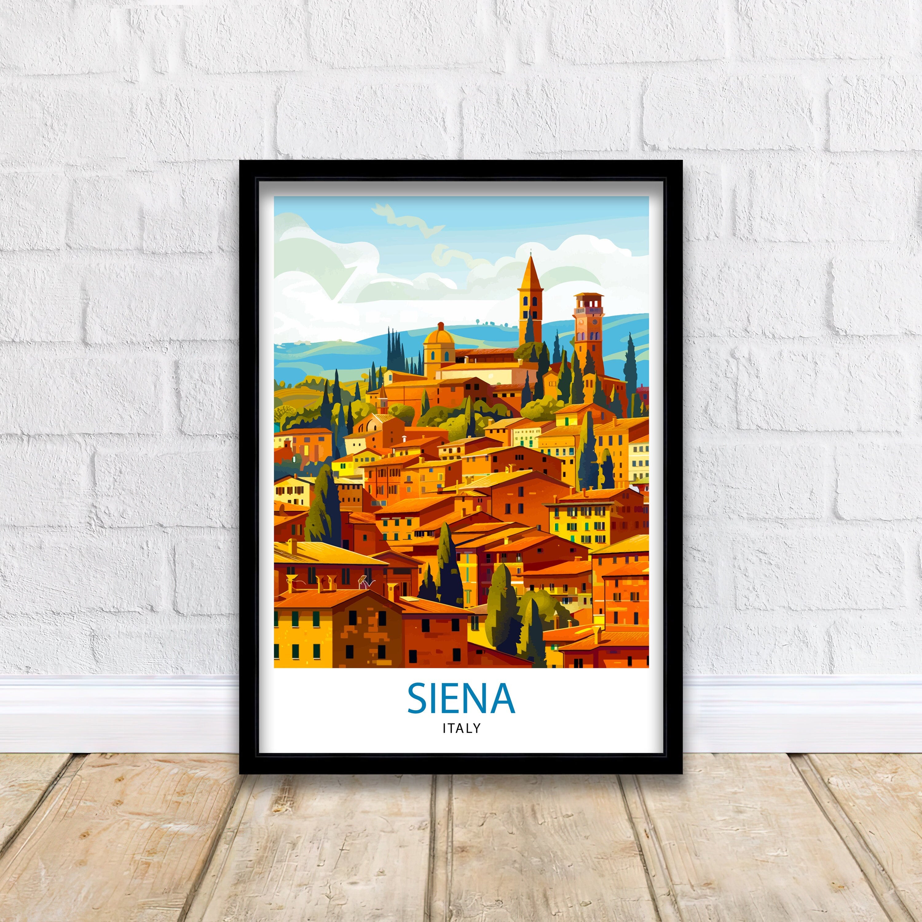 Siena Italy Travel Print Wall Decor Siena Wall Decor Siena Poster Tuscany Travel Prints Siena Art Print Siena Illustration Siena Wall