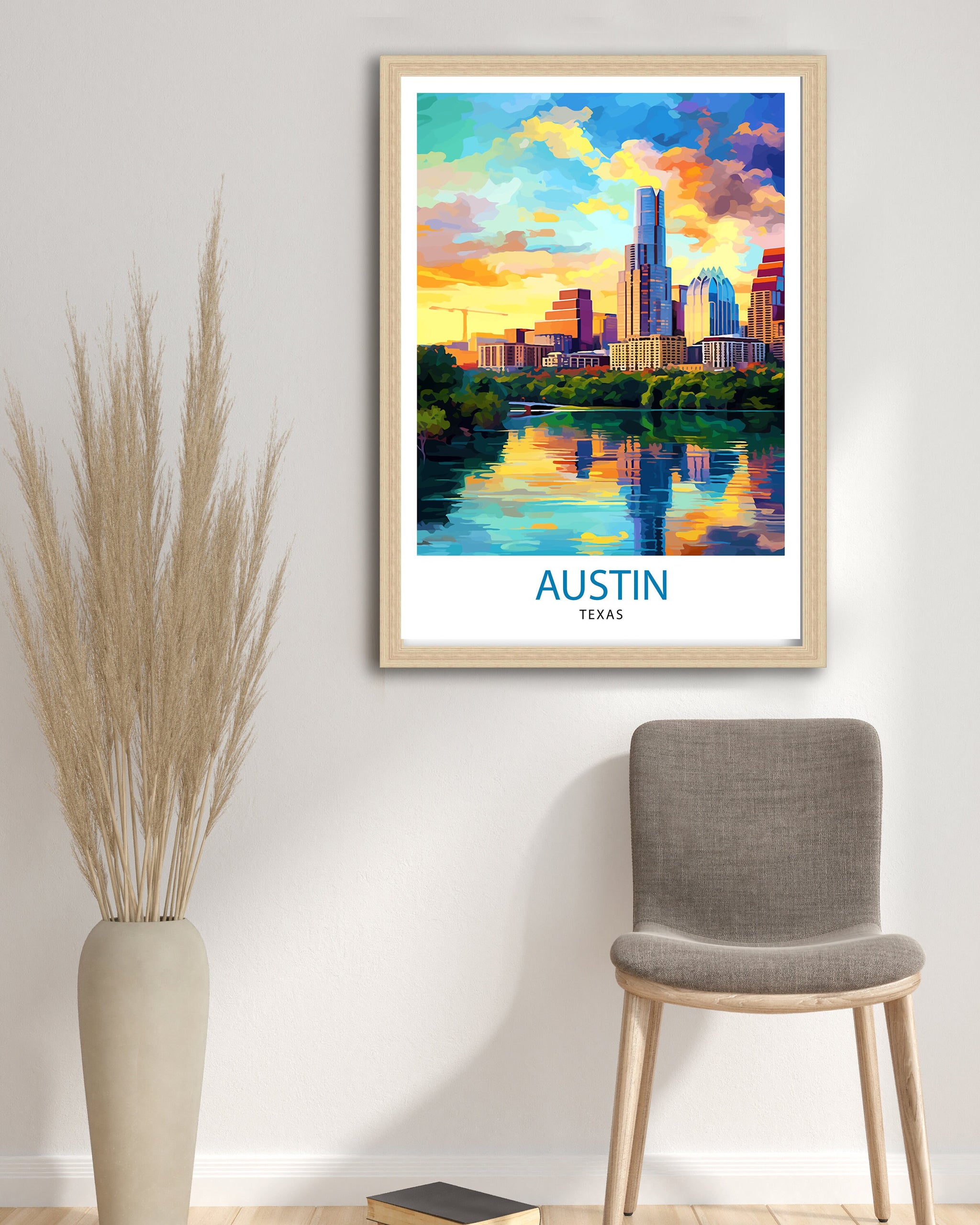 Austin Texas Travel Print Wall Decor Wall Art Austin Wall Hanging Home Décor Austin Gift Art Lovers Texas Art Lover Gift Print Art