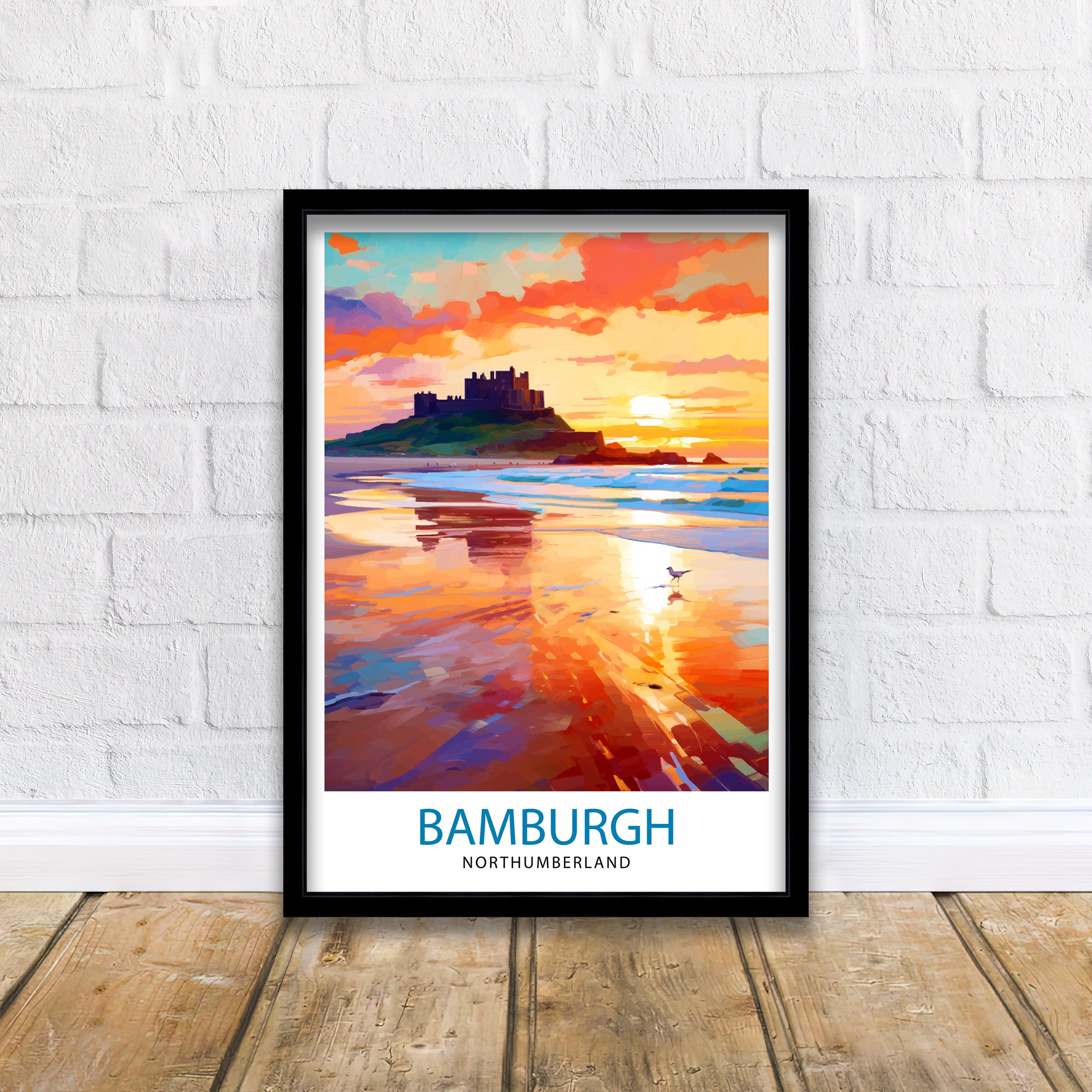 Bamburgh Travel Print Wall Decor Wall Art Bamburgh Wall Hanging Home Décor Bamburgh Gift Art Lovers UK Art Lover Gift Print Art