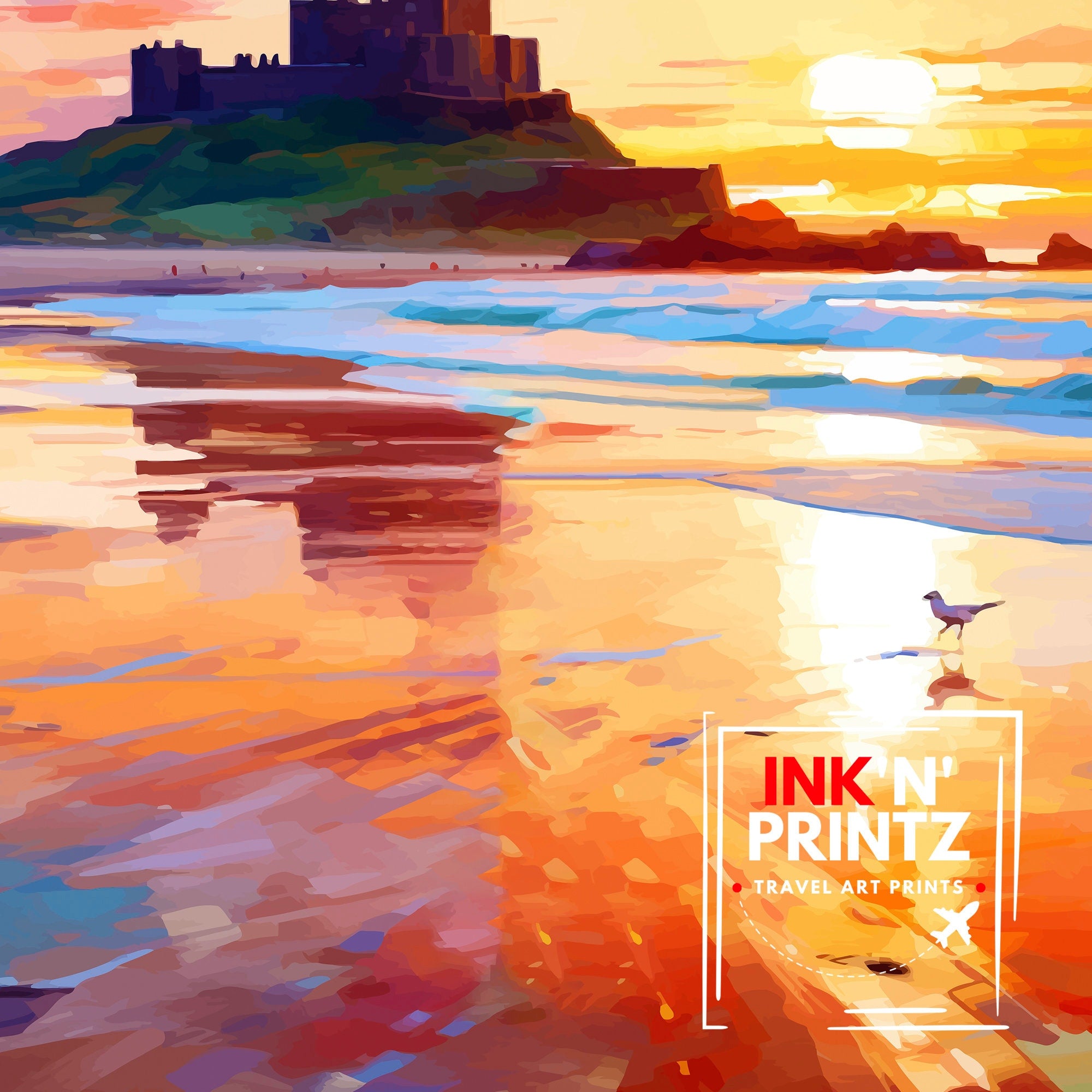 Bamburgh Travel Print Wall Decor Wall Art Bamburgh Wall Hanging Home Décor Bamburgh Gift Art Lovers UK Art Lover Gift Print Art