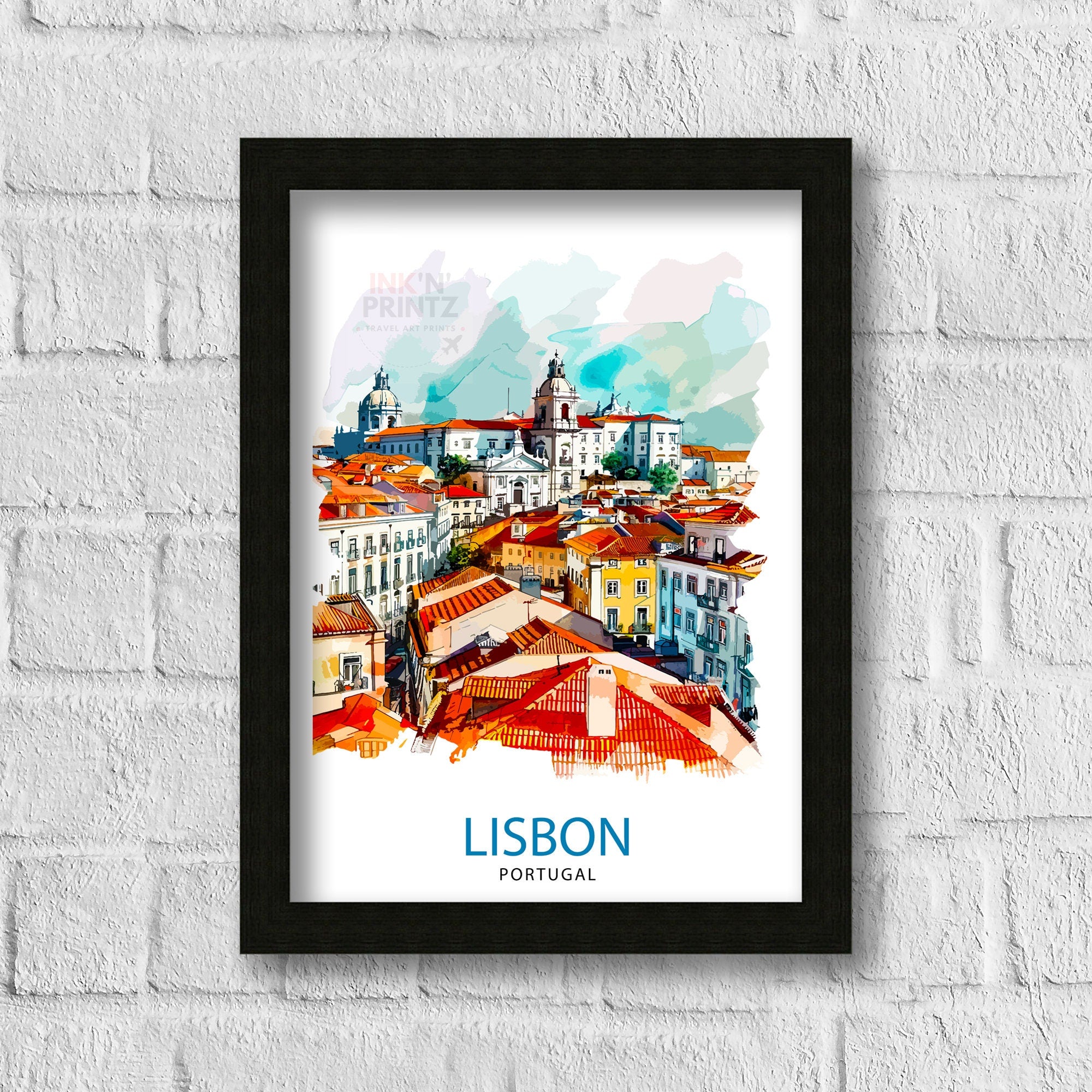 Lisbon Portugal Travel Print Lisbon Wall Decor Lisbon Poster Portugal Travel Prints Lisbon Art Print Lisbon Illustration Lisbon Wall Art