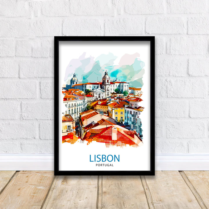 Lisbon Portugal Travel Print Lisbon Wall Decor Lisbon Poster Portugal Travel Prints Lisbon Art Print Lisbon Illustration Lisbon Wall Art