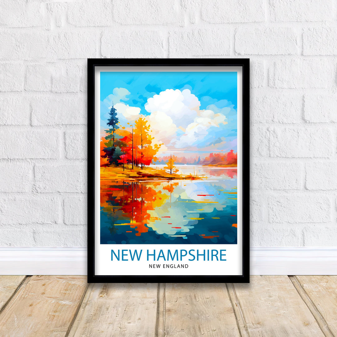 New Hampshire Travel Print Wall Decor Wall Art New Hampshire Wall Hanging Home Décor New Hampshire Gift Art Lovers USA Art Lover Gift Print