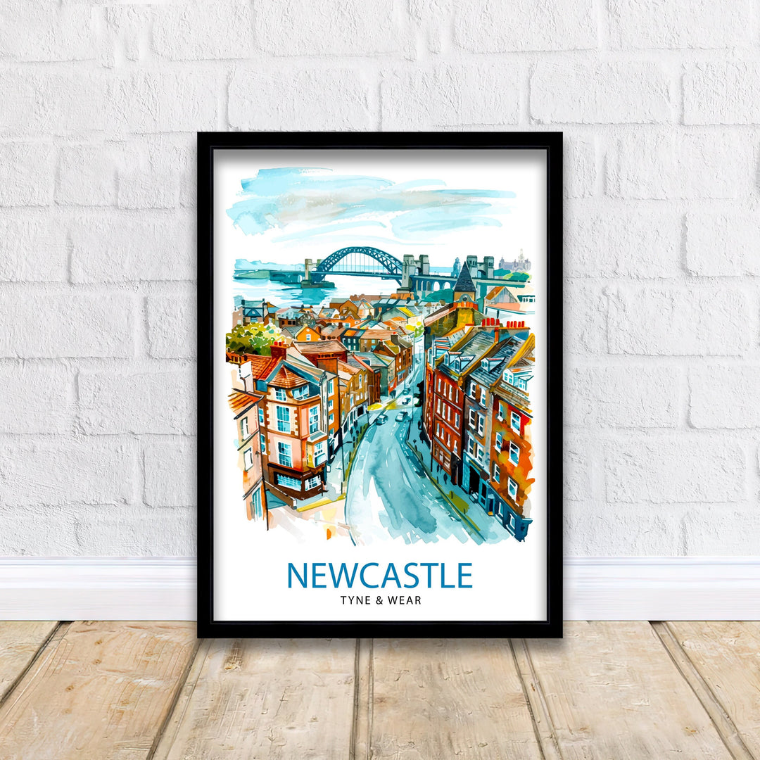 Newcastle Travel Print Wall Decor Wall Art Newcastle Wall Hanging Home Décor Newcastle Gift Art Lovers UK Art Lover Gift Print Art