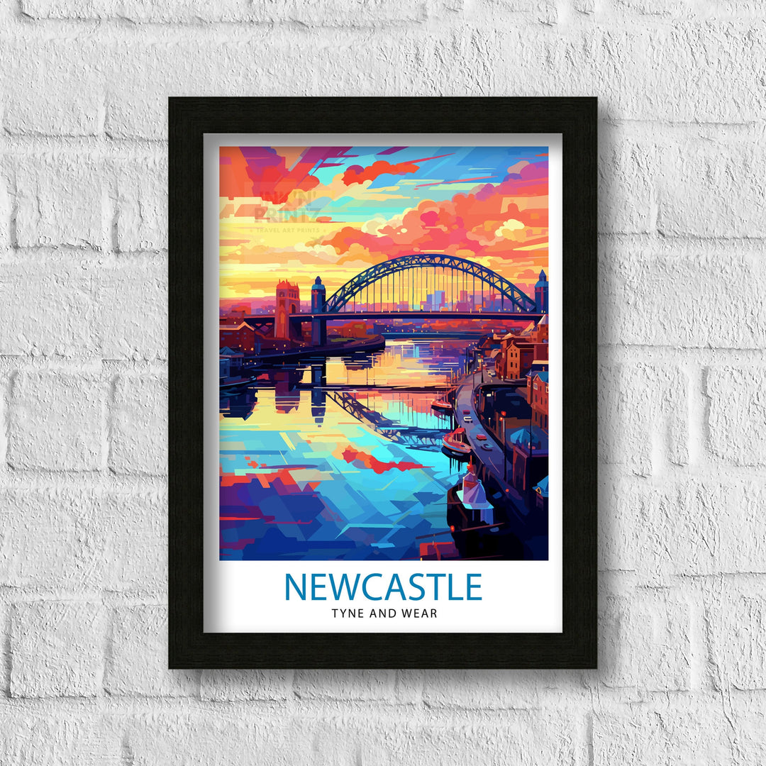 Newcastle upon Tyne Travel Poster Newcastle