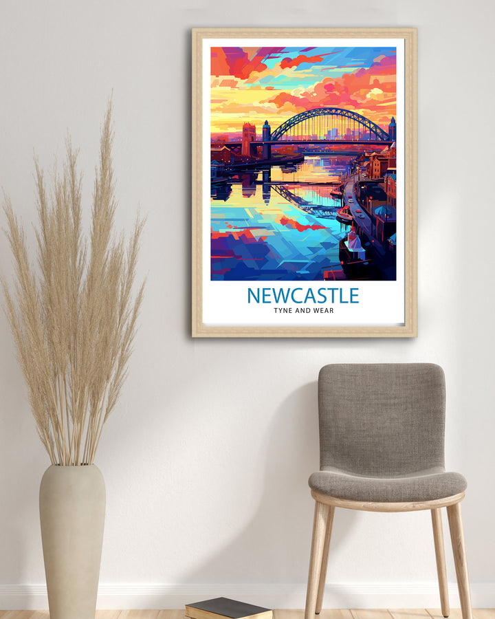 Newcastle upon Tyne Travel Poster Newcastle