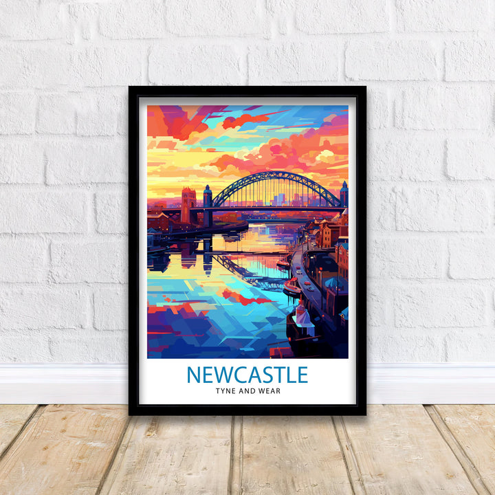 Newcastle upon Tyne Travel Poster Newcastle