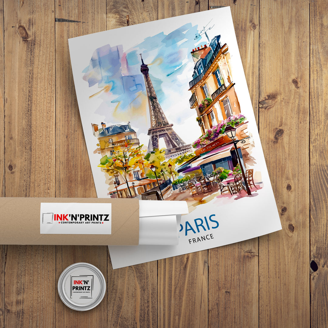 Paris France Travel Poster Paris Wall Art Eiffel Tower Art France Travel Poster Paris Home Decor French Illustration Parisian Art Poster