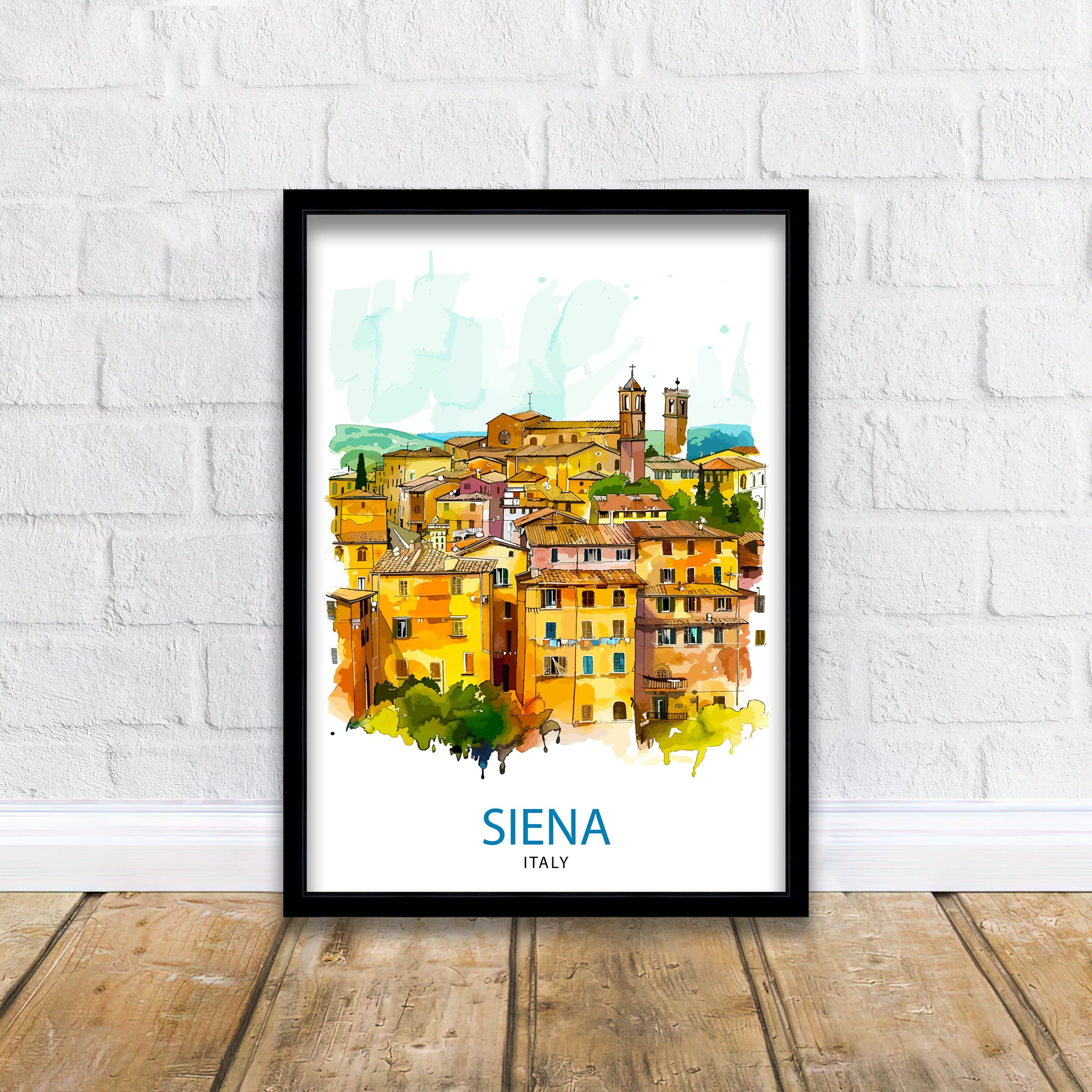 Siena Italy Travel Print Wall Decor Siena Wall Decor Siena Poster Tuscany Travel Prints Siena Art Print Siena Illustration Siena Wall